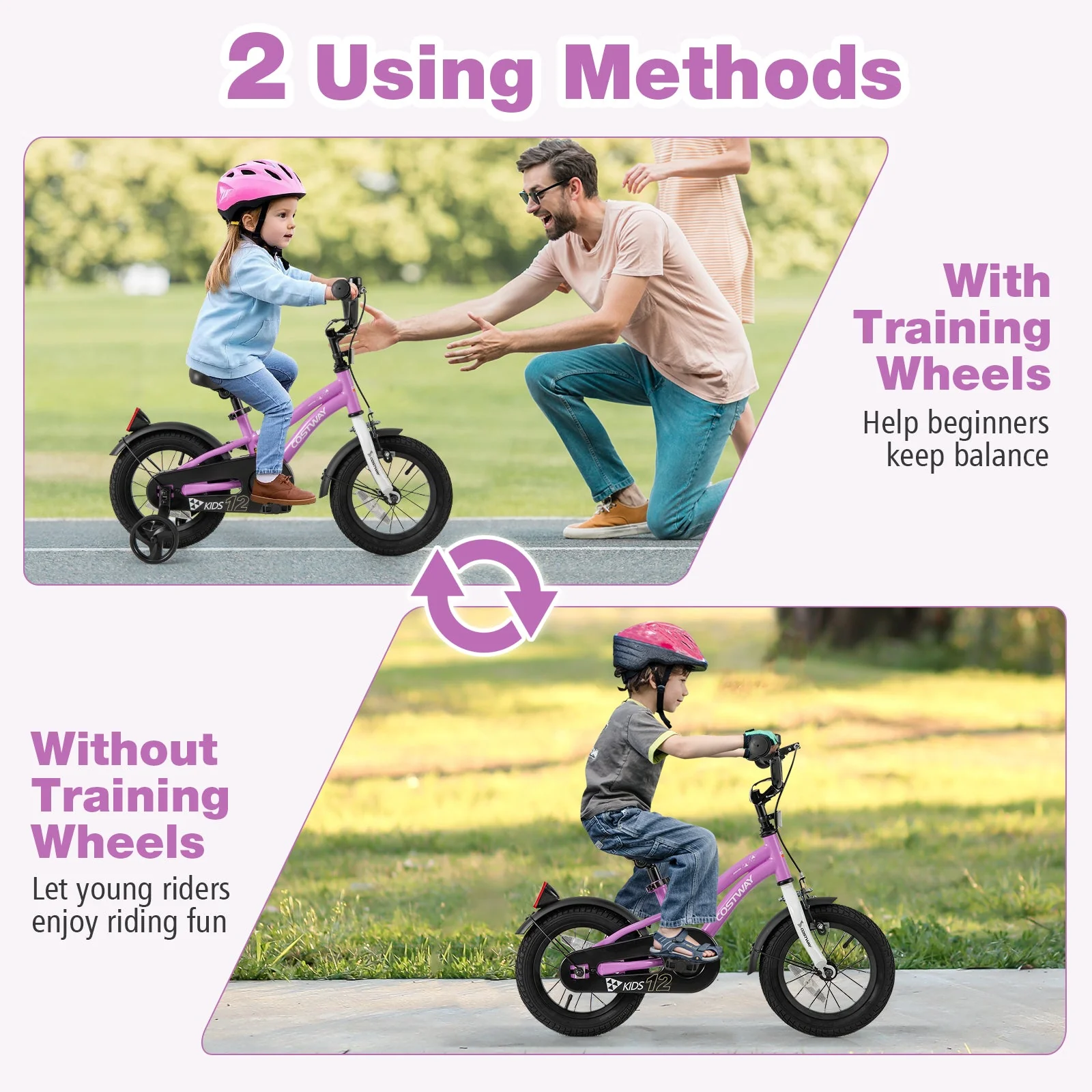 Kids Bike 12-Inch Children Training Bicycle with 2 Brake for 3-4 Years Old - Image 7