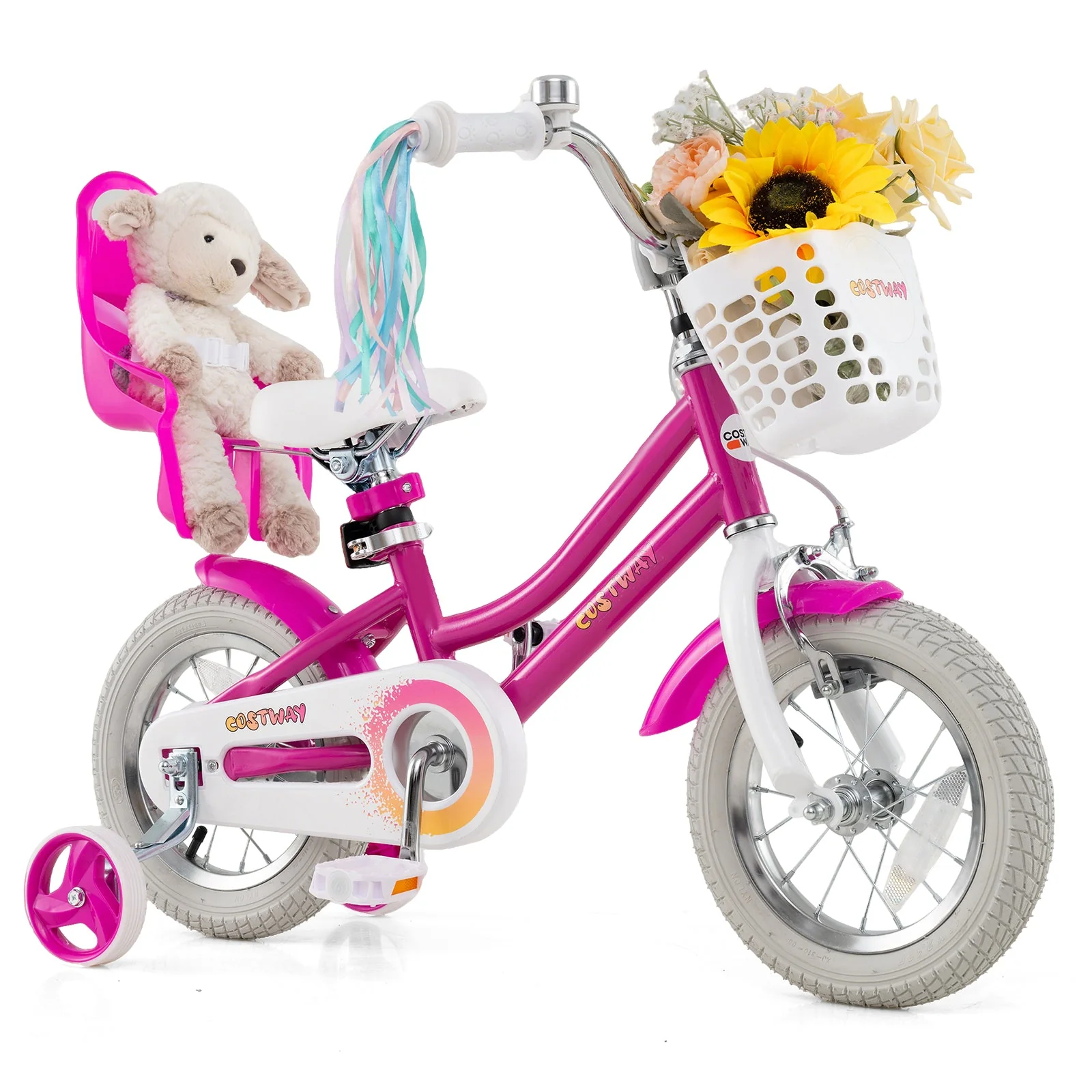 Kids Bike 12 Inch with Training Wheels and 2 Brake System for 3-4 Years Old - Image 3