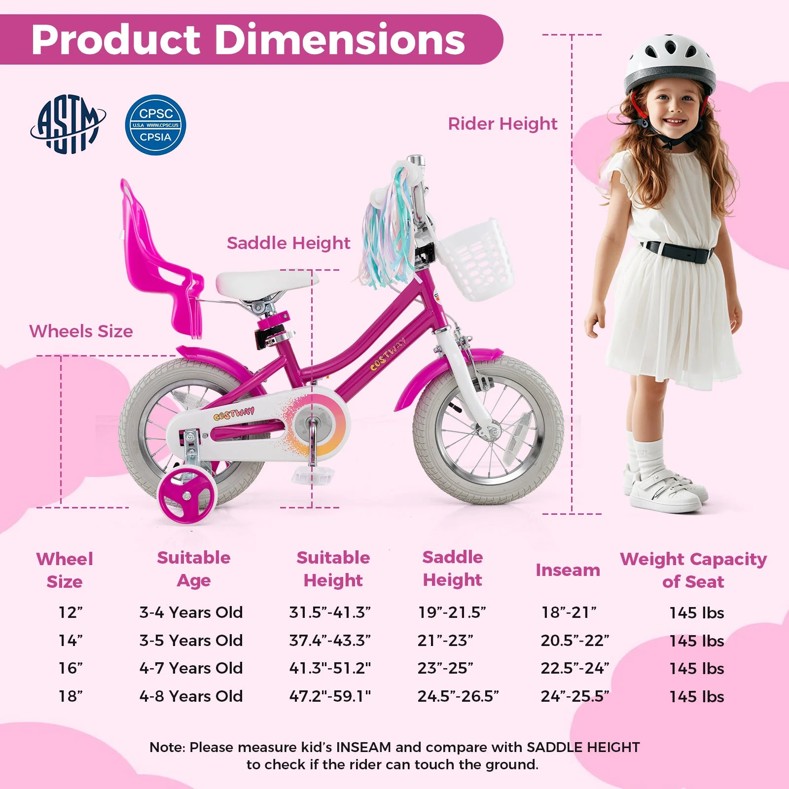 Kids Bike 12 Inch with Training Wheels and 2 Brake System for 3-4 Years Old - Image 4