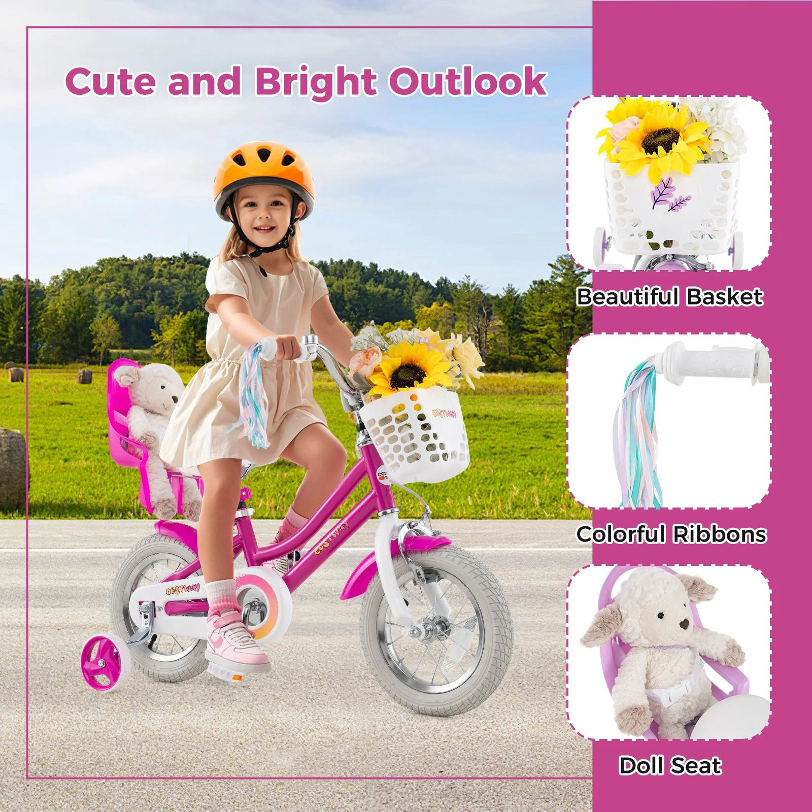 Kids Bike 12 Inch with Training Wheels and 2 Brake System for 3-4 Years Old - Image 5