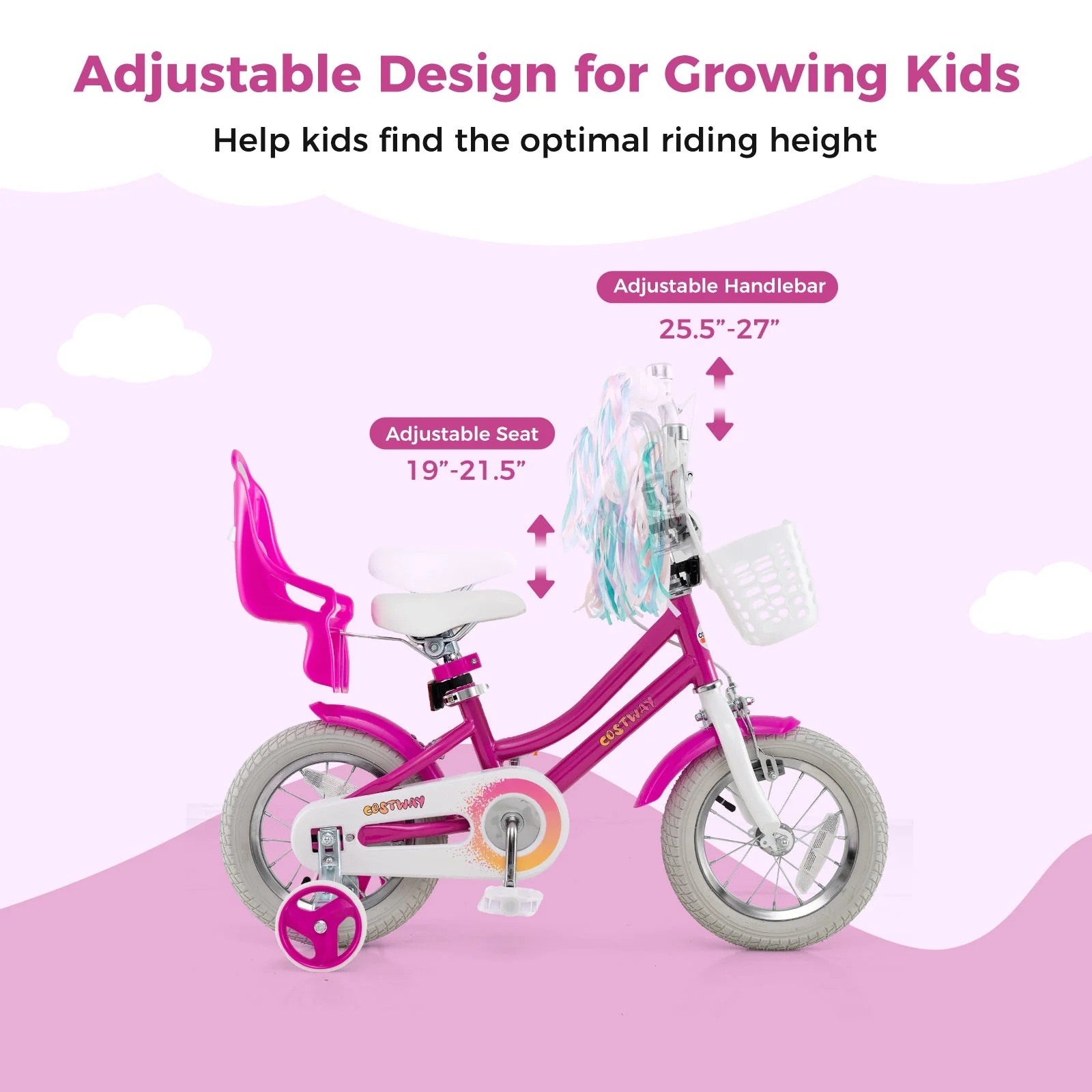 Kids Bike 12 Inch with Training Wheels and 2 Brake System for 3-4 Years Old - Image 7
