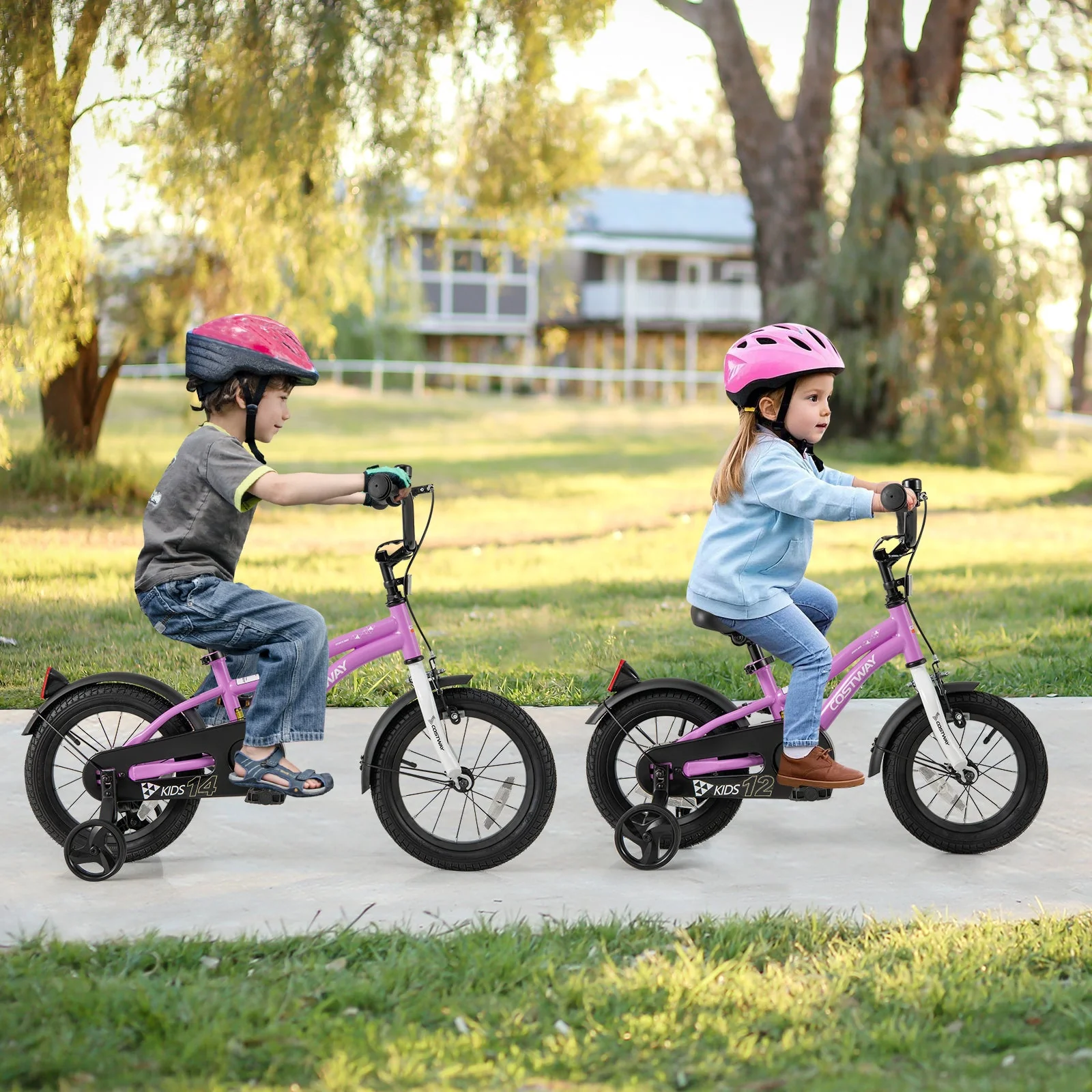 Kids Bike 14-Inch Children Training Bicycle with 2 Brake for 3-5 Years Old - Image 2