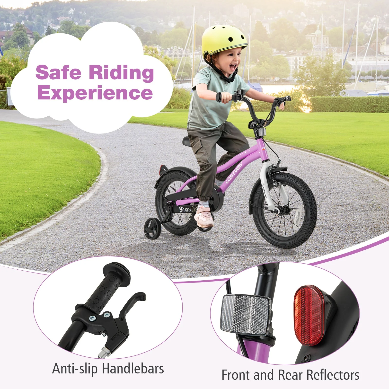 Kids Bike 14-Inch Children Training Bicycle with 2 Brake for 3-5 Years Old - Image 8