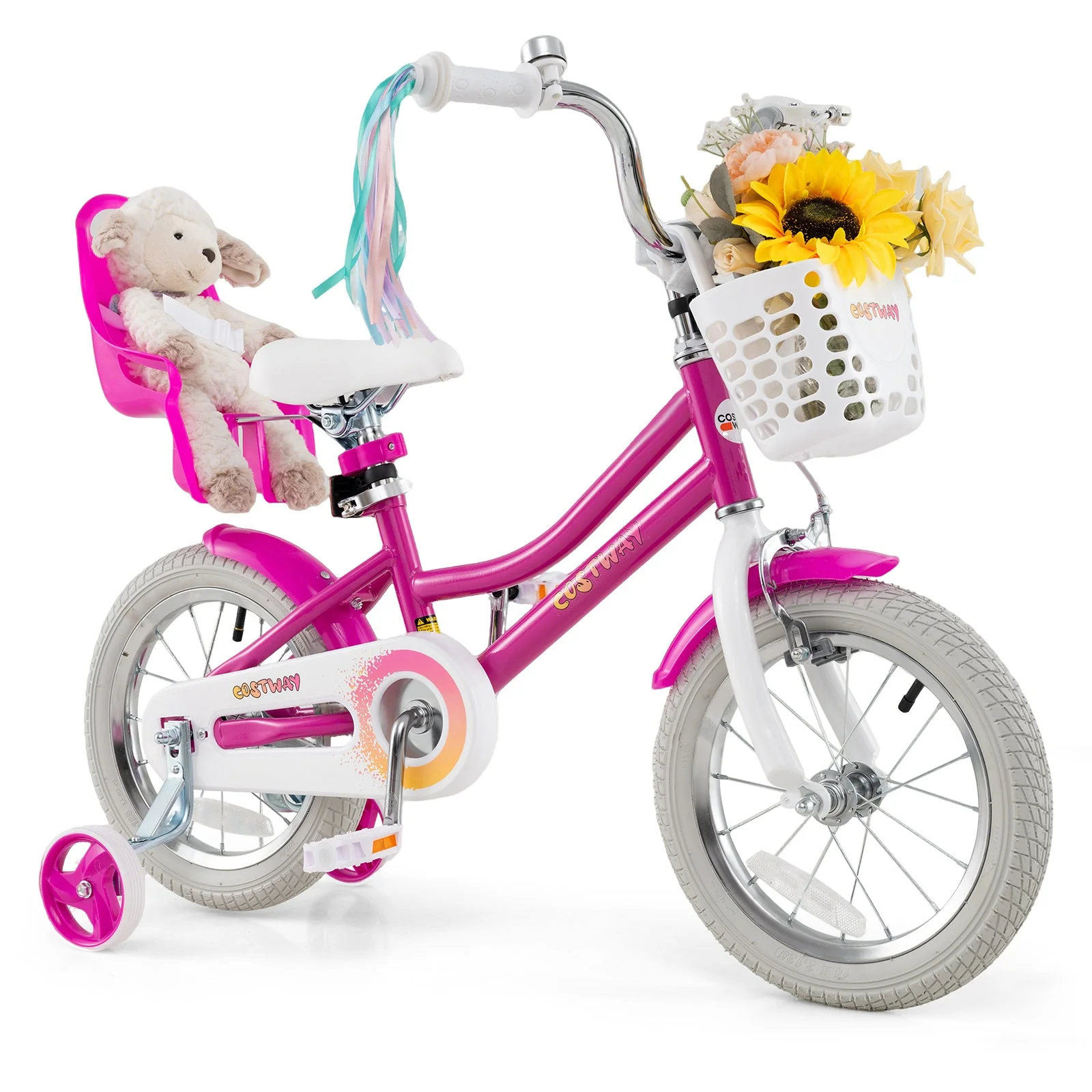 Kids Bike 14 Inch with Training Wheels and 2 Brake System for 3-5 Years Old - Image 3