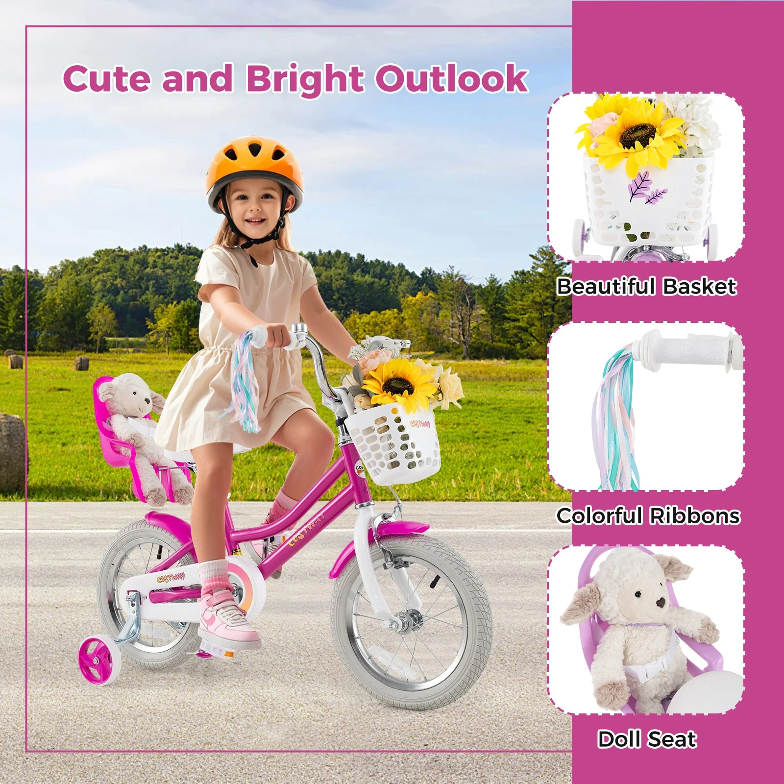 Kids Bike 14 Inch with Training Wheels and 2 Brake System for 3-5 Years Old - Image 8
