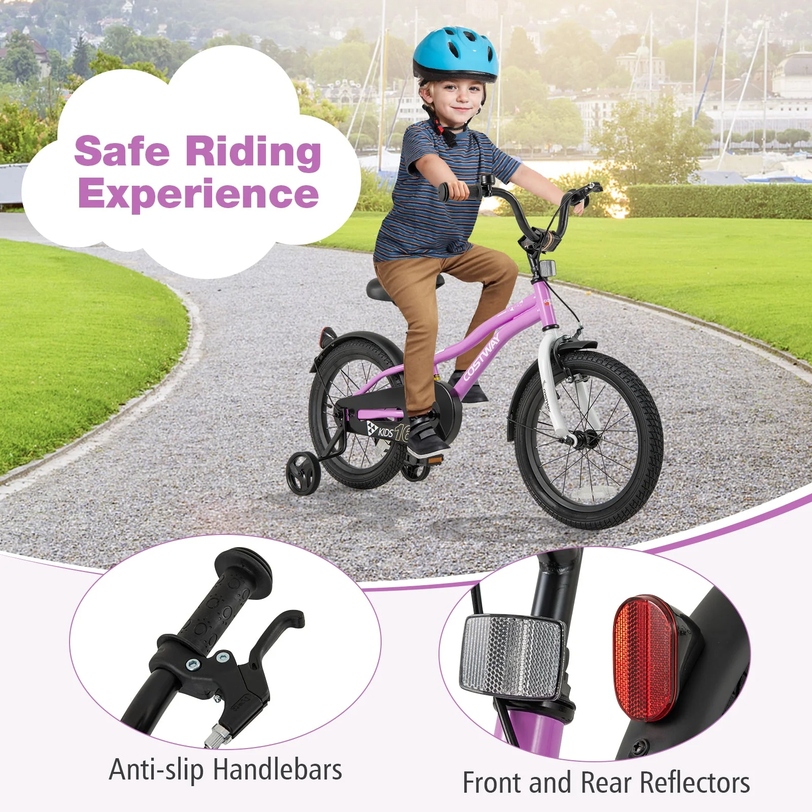 Kids Bike 16-Inch Children Training Bicycle with 2 Brake for 4-7 Years Old - Image 7