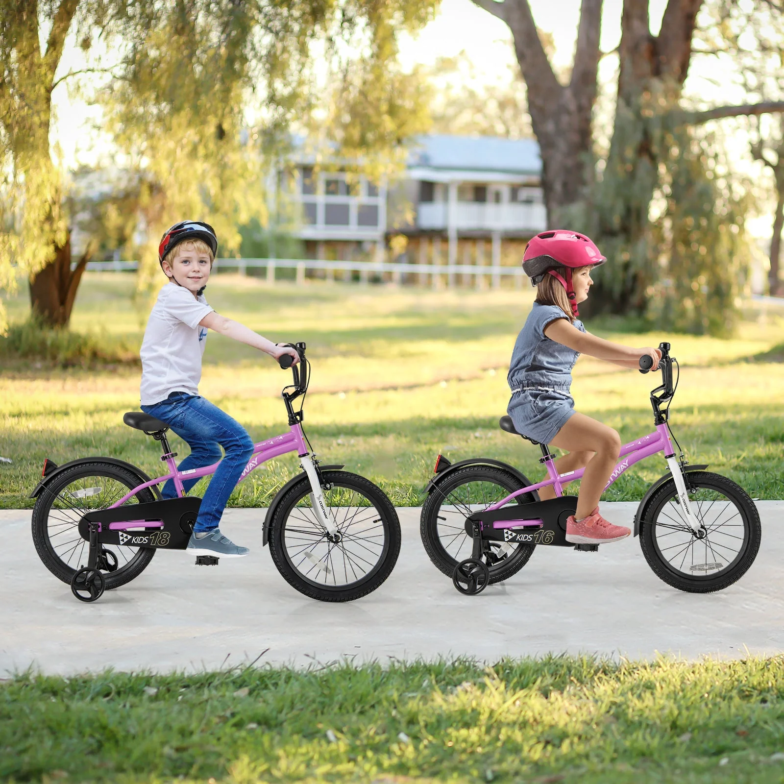 Kids Bike 18-Inch Children Training Bicycle with 2 Brake for 4-8 Years Old - Image 2
