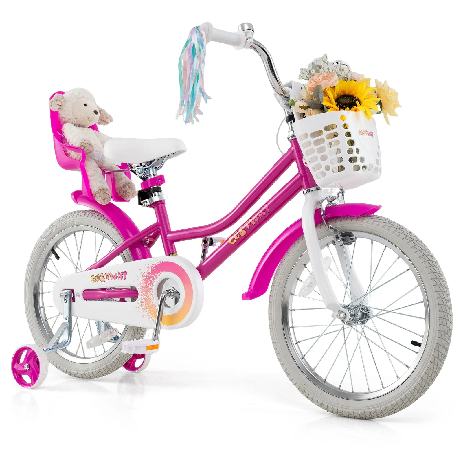 Kids Bike 18 Inch with Training Wheels and 2 Brake System for 4-8 Years Old - Image 3