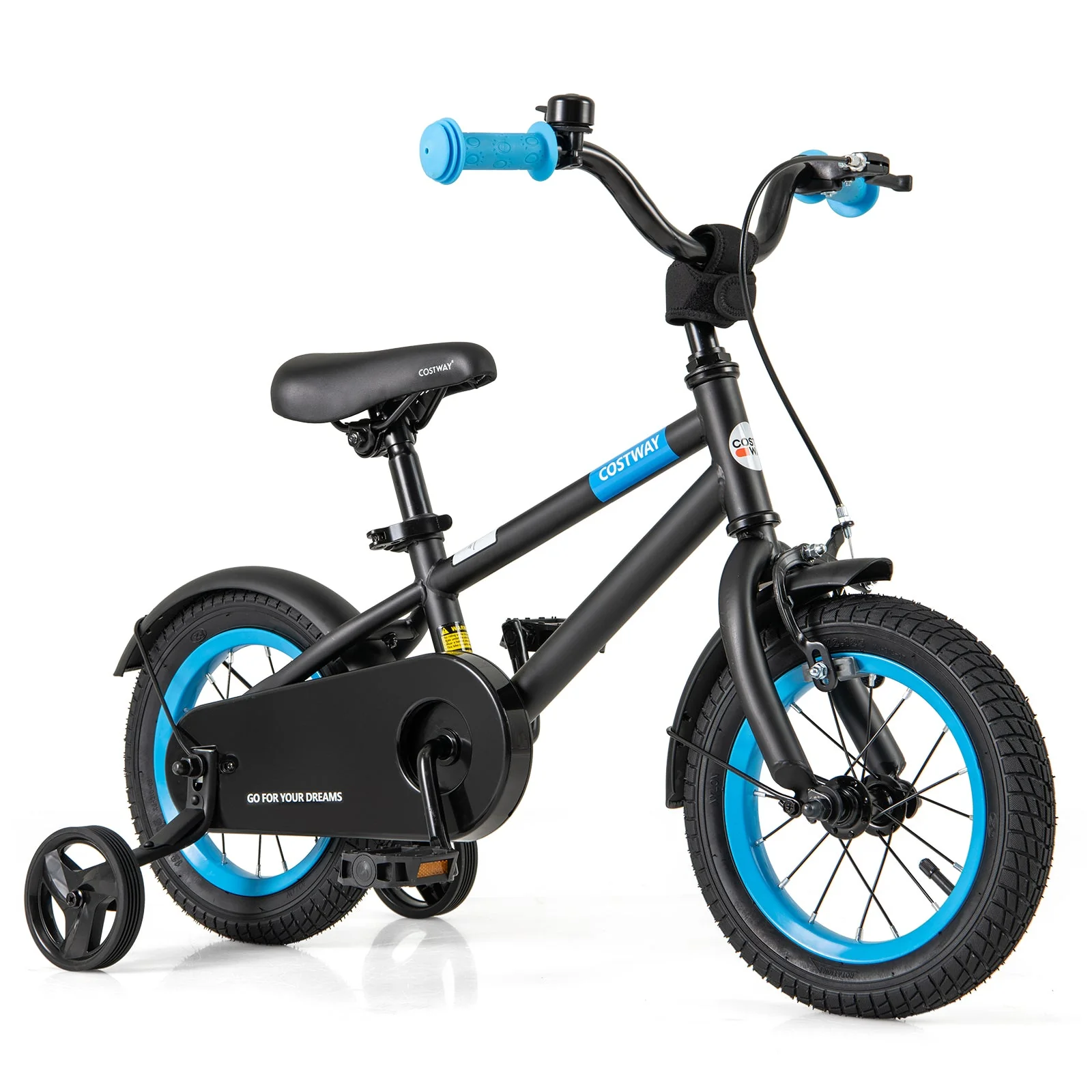 Kids Bike with Adjustable Handlebar and Saddle Black-12 Inches - Image 3