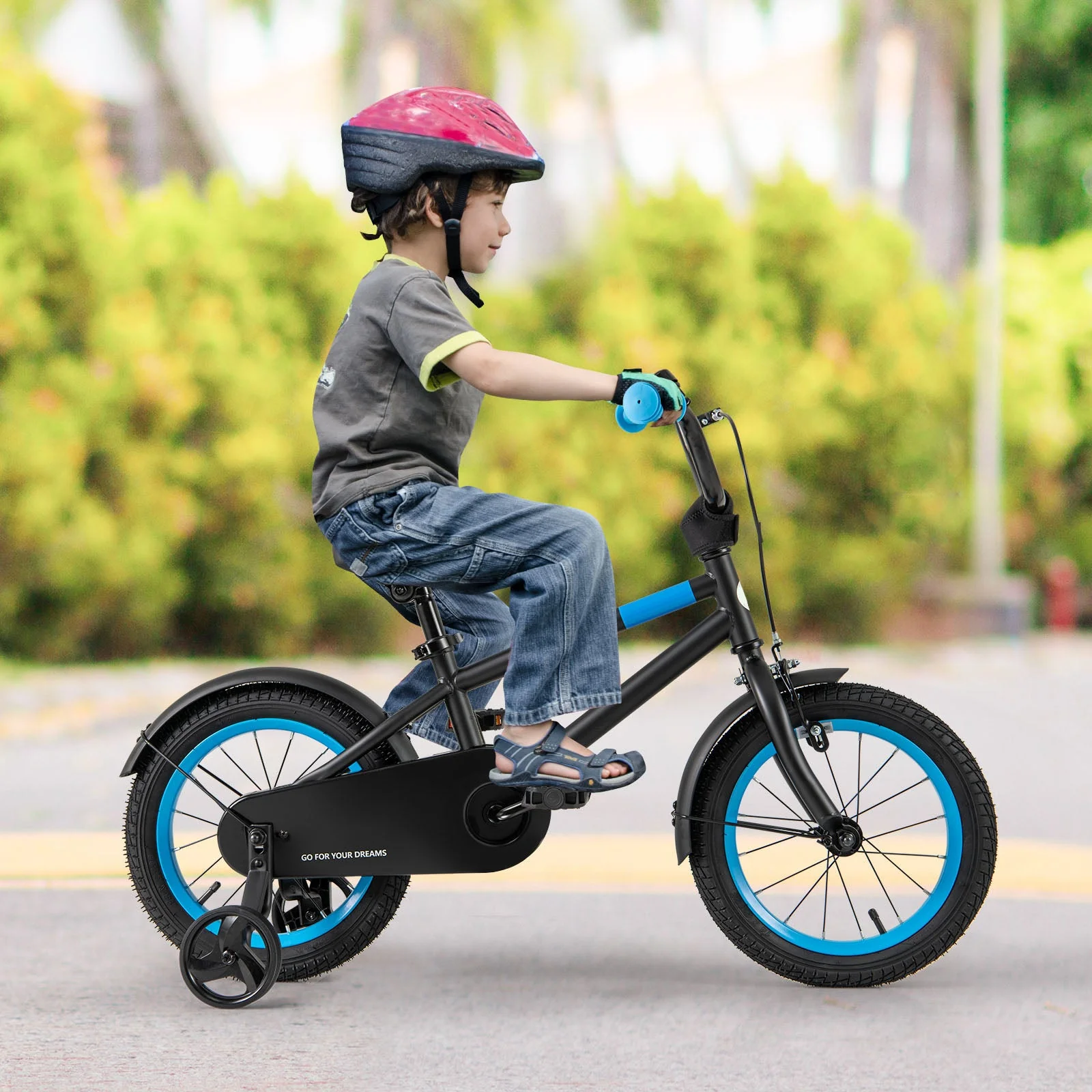 Kids Bike with Adjustable Handlebar and Saddle Black-14 inches - Image 2
