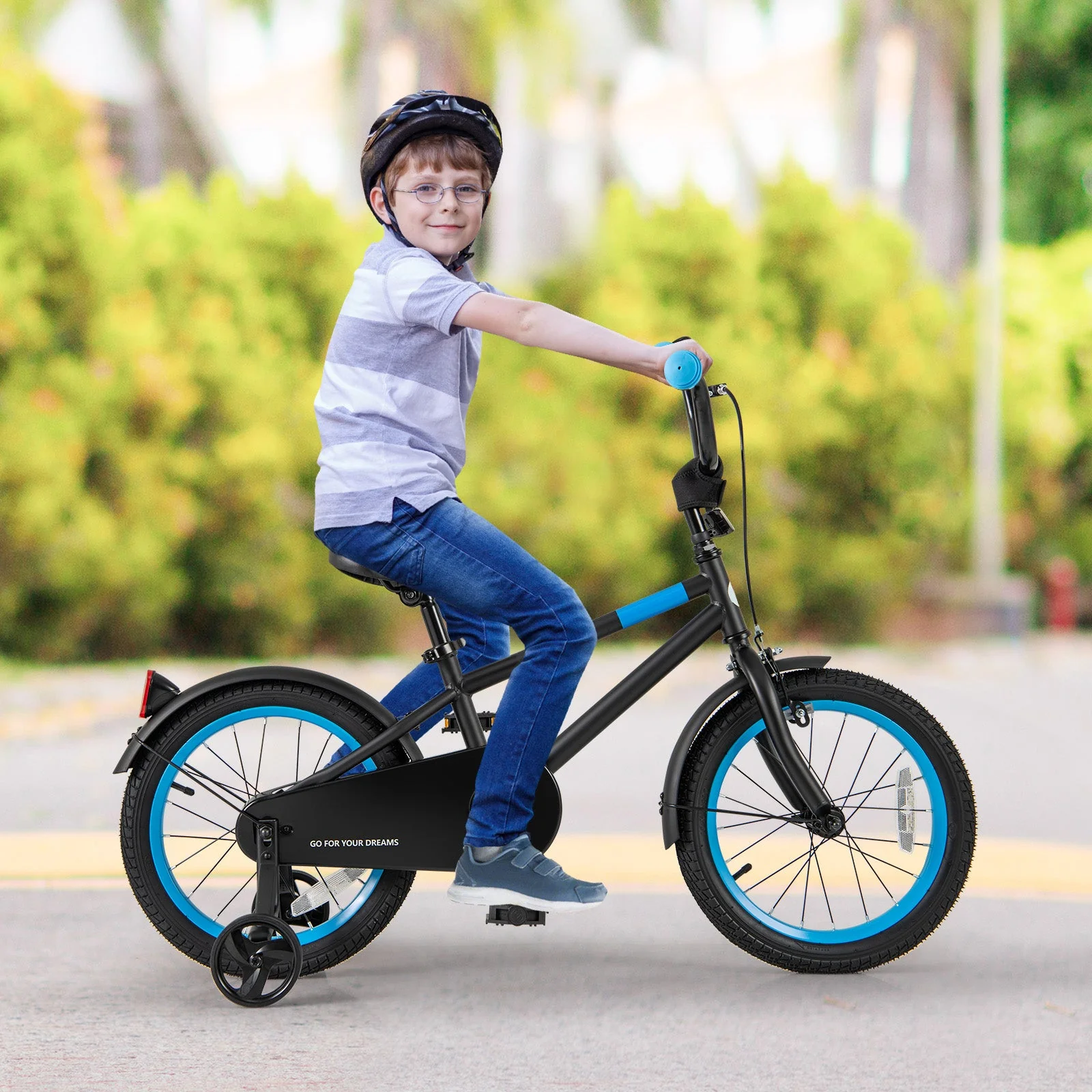 Kids Bike with Adjustable Handlebar and Saddle Black-16 inches - Image 2