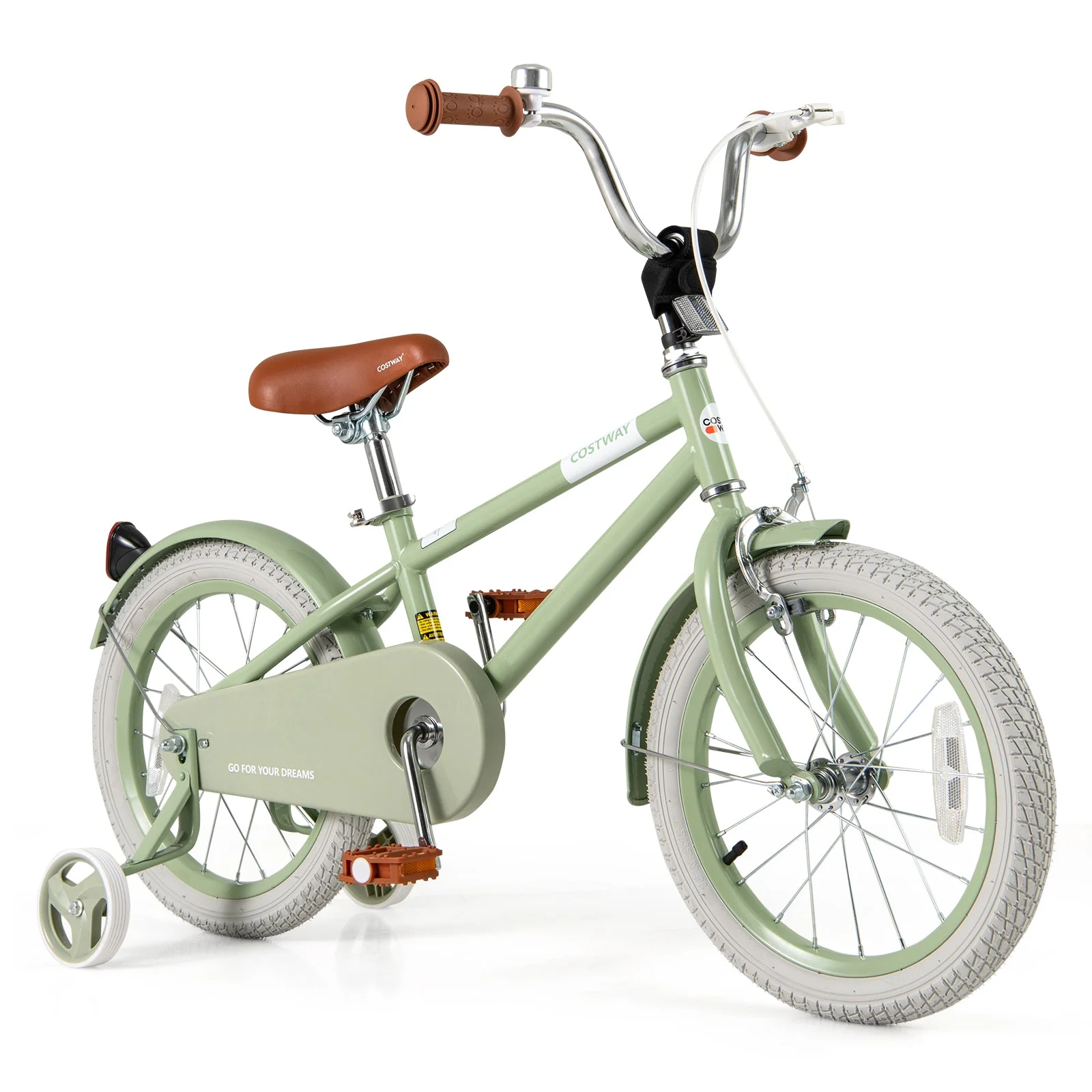 Kids Bike with Adjustable Handlebar and Saddle Green-16 Inches - Image 3