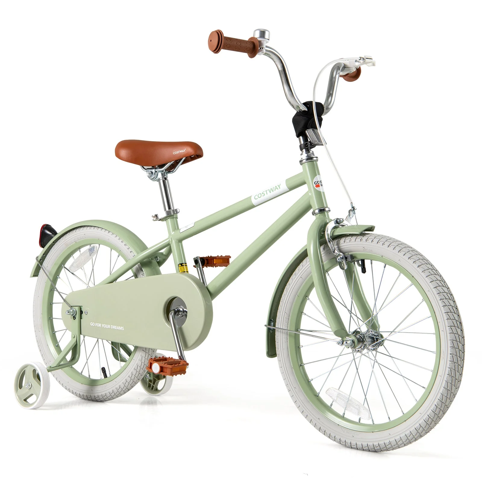 Kids Bike with Adjustable Handlebar and Saddle Green-18 Inches - Image 3
