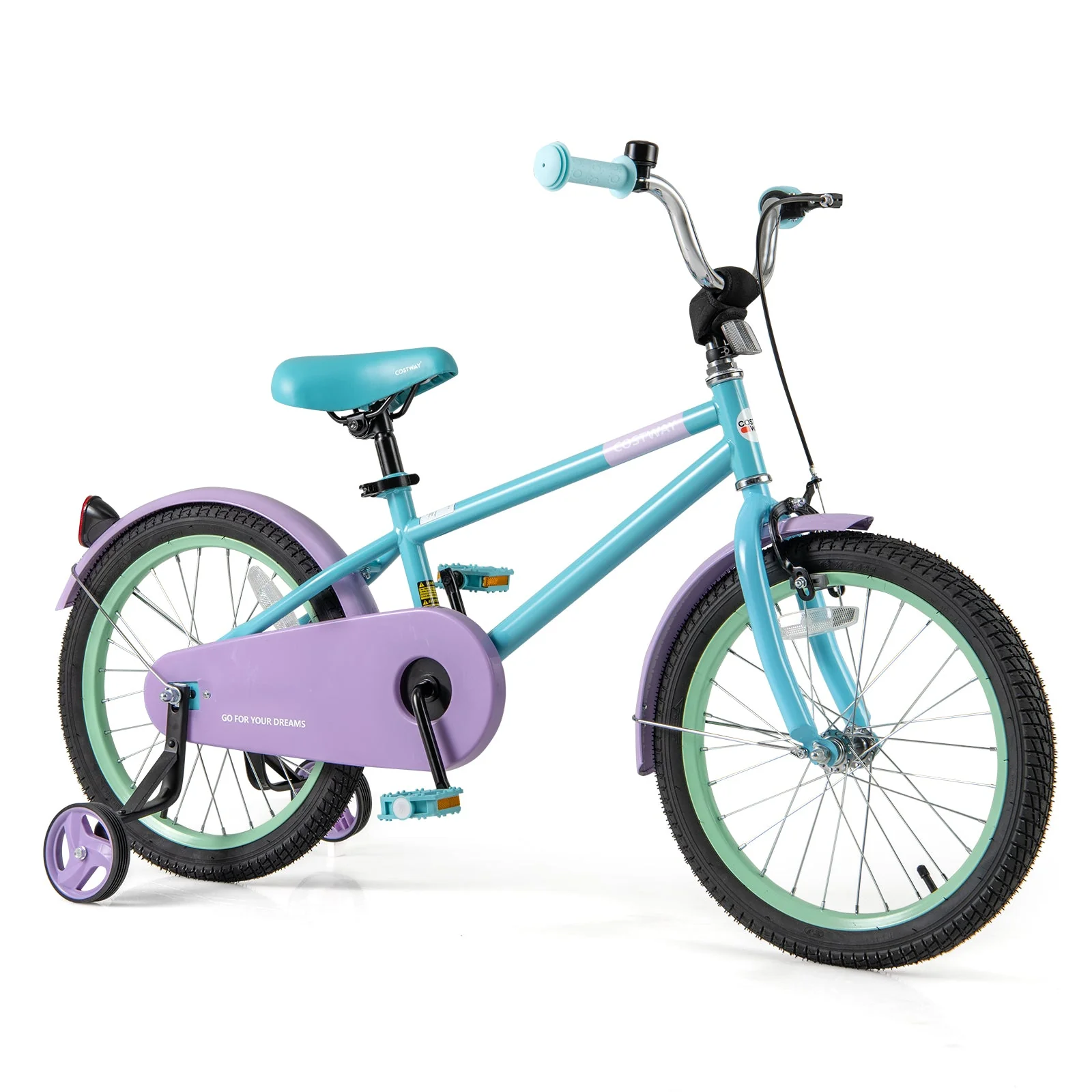 Kids Bike with Adjustable Handlebar and Saddle Purple-18 Inches - Image 3
