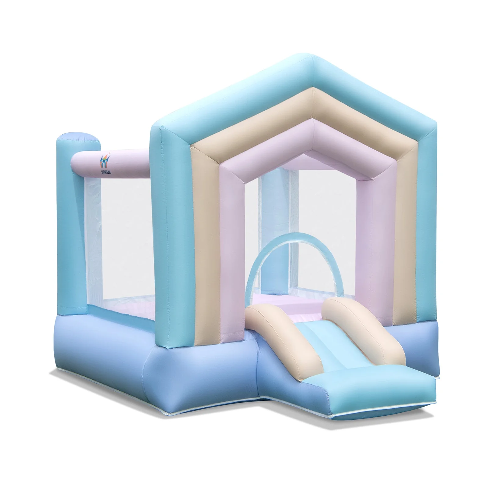 Kids Bounce House with Slide and Basketball Rim Bouncy Castle for Party without Blower - Image 2