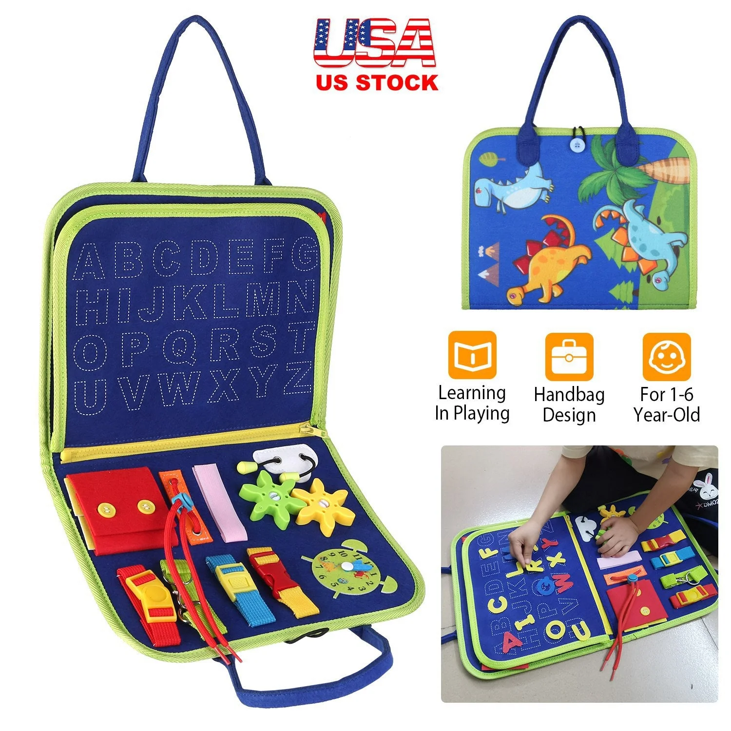 Kids Busy Board Sensory Activity Board Preschool Learning Toys Montessori Educational Gift for 1-6 Years Old Baby Toddler Girls Boys - Image 2