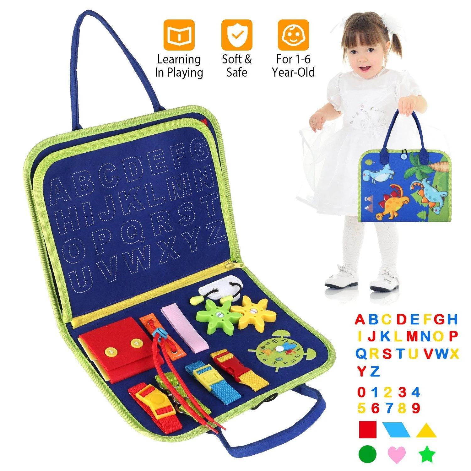 Kids Busy Board Sensory Activity Board Preschool Learning Toys Montessori Educational Gift for 1-6 Years Old Baby Toddler Girls Boys - Image 4