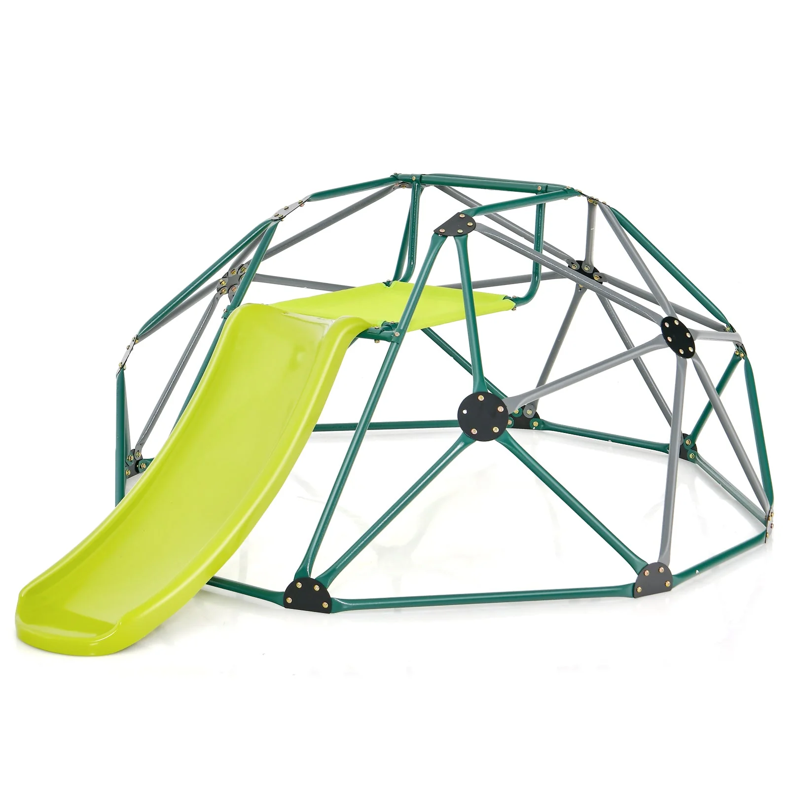 Kids Climbing Dome with Slide and Fabric Cushion for Garden Yard-Green - Image 3