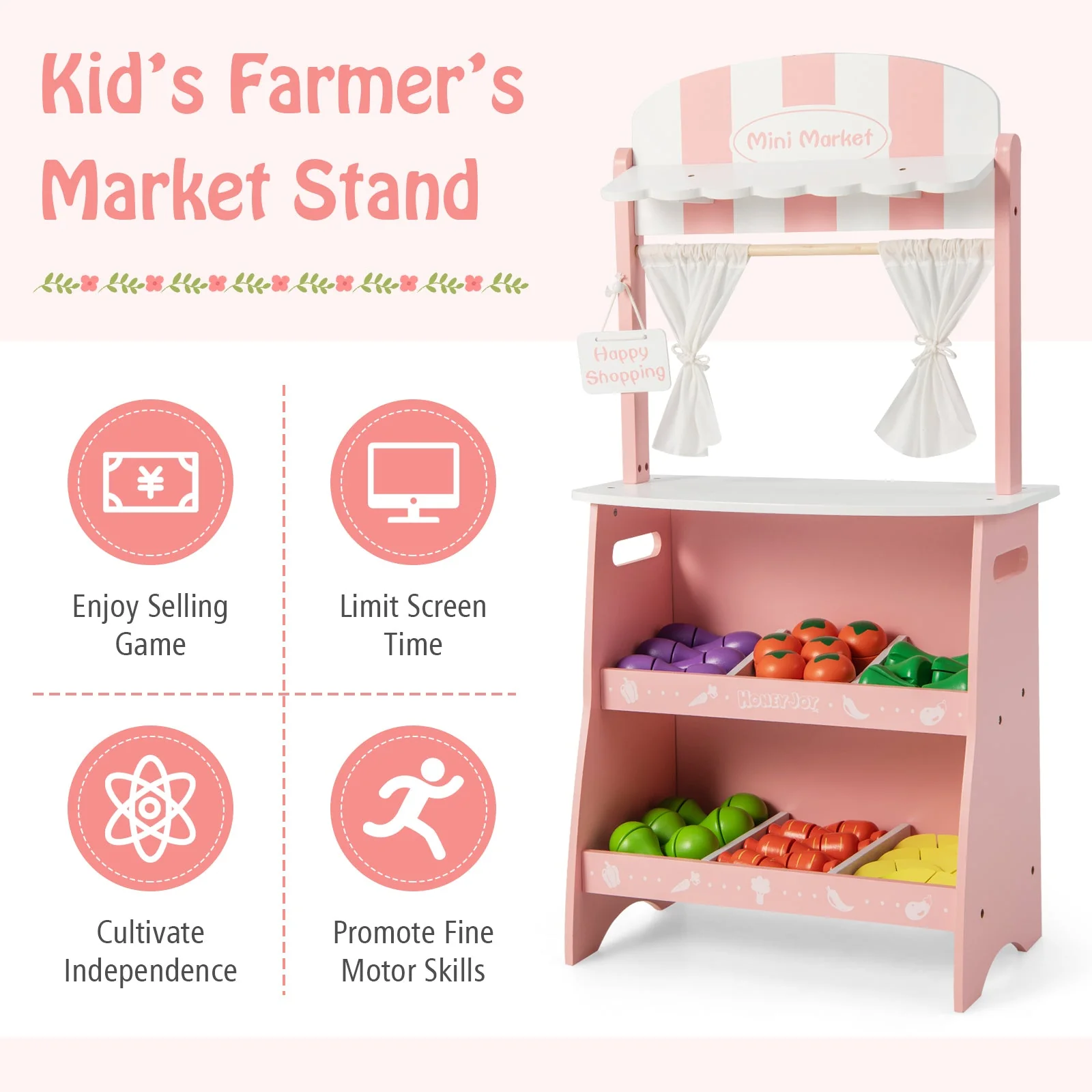 Kid's Farmers Market Stand-Pink - Image 5