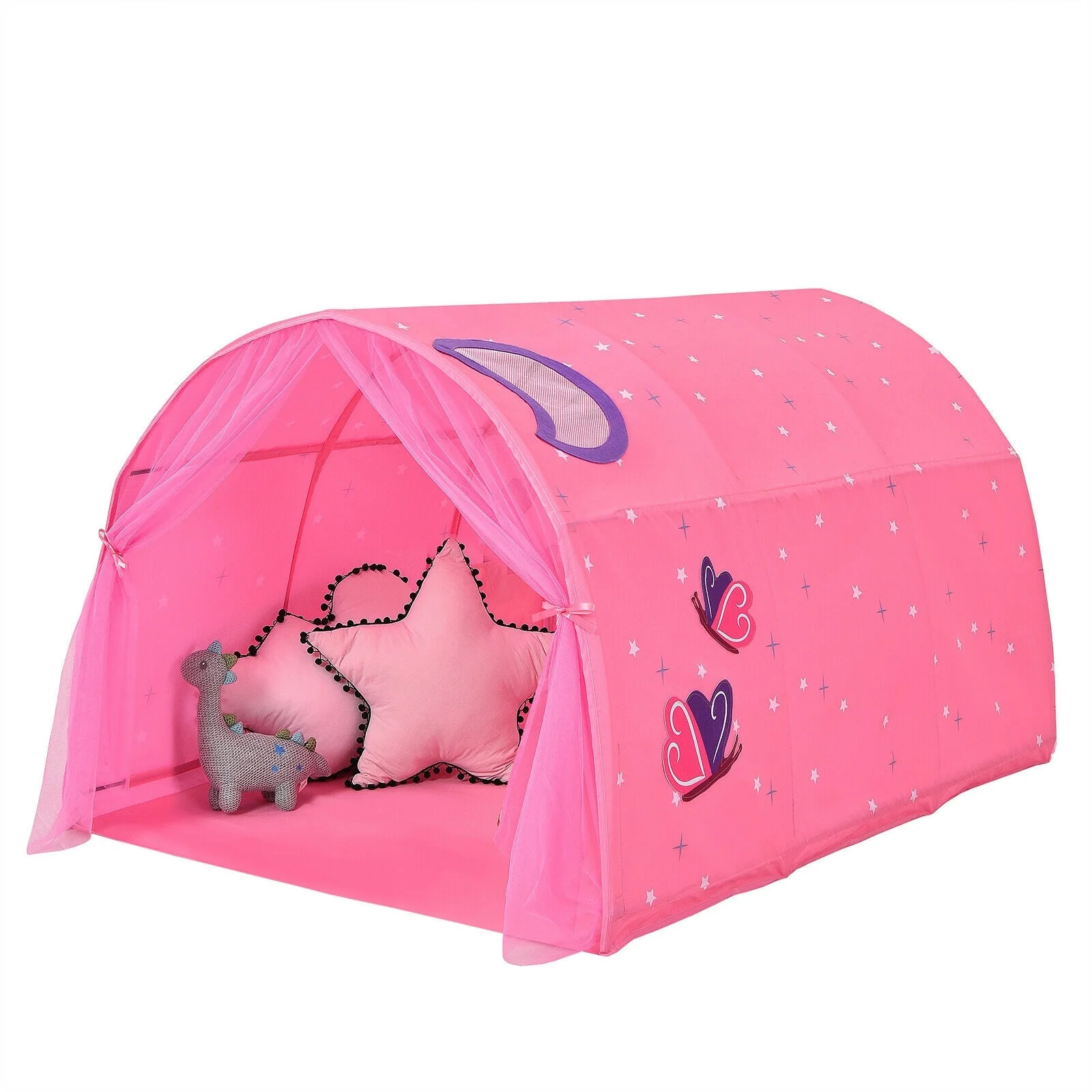 Kids Galaxy Starry Sky Dream Portable Play Tent with Double Net Curtain-Pink - Image 3