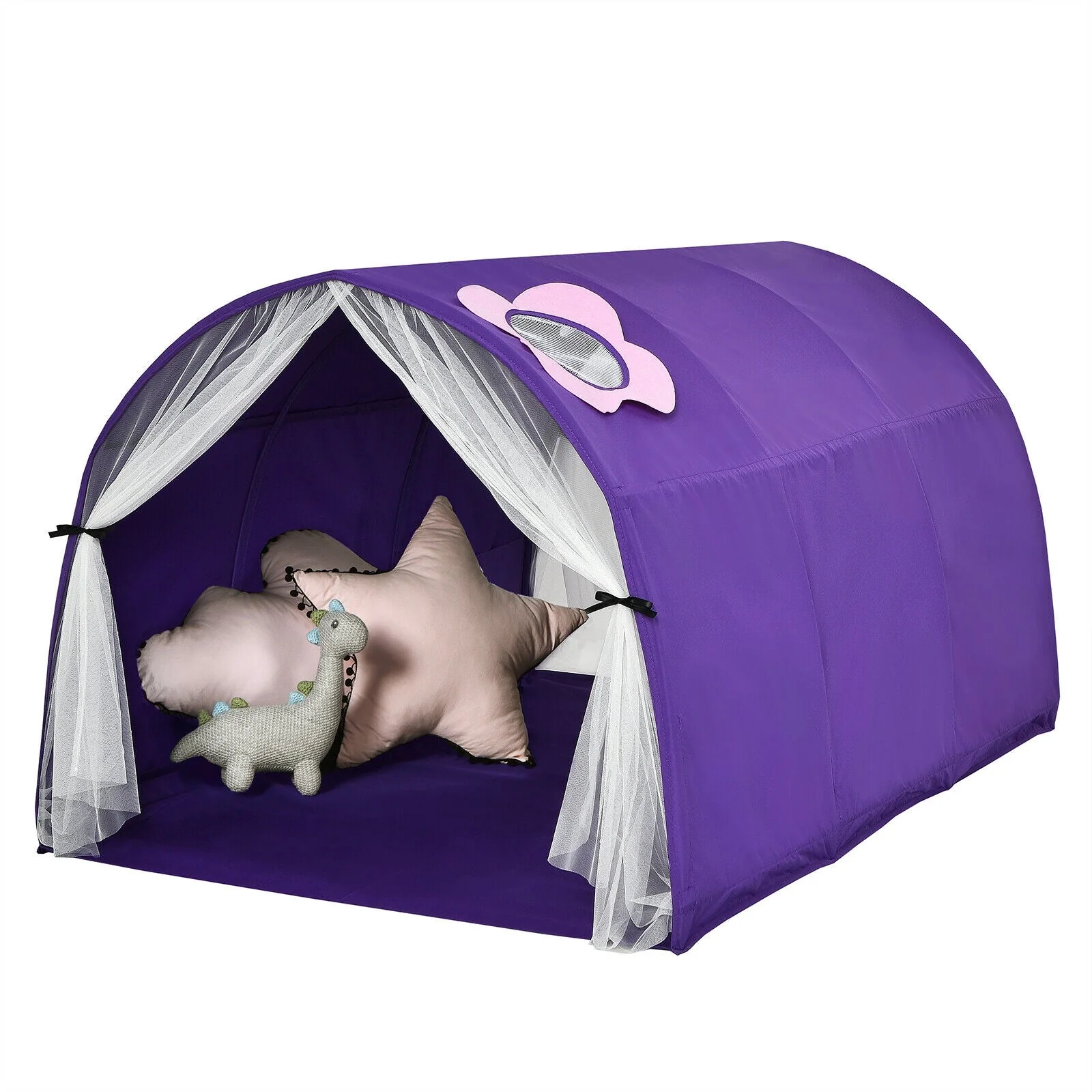 Kids Galaxy Starry Sky Dream Portable Play Tent with Double Net Curtain-Purple - Image 3