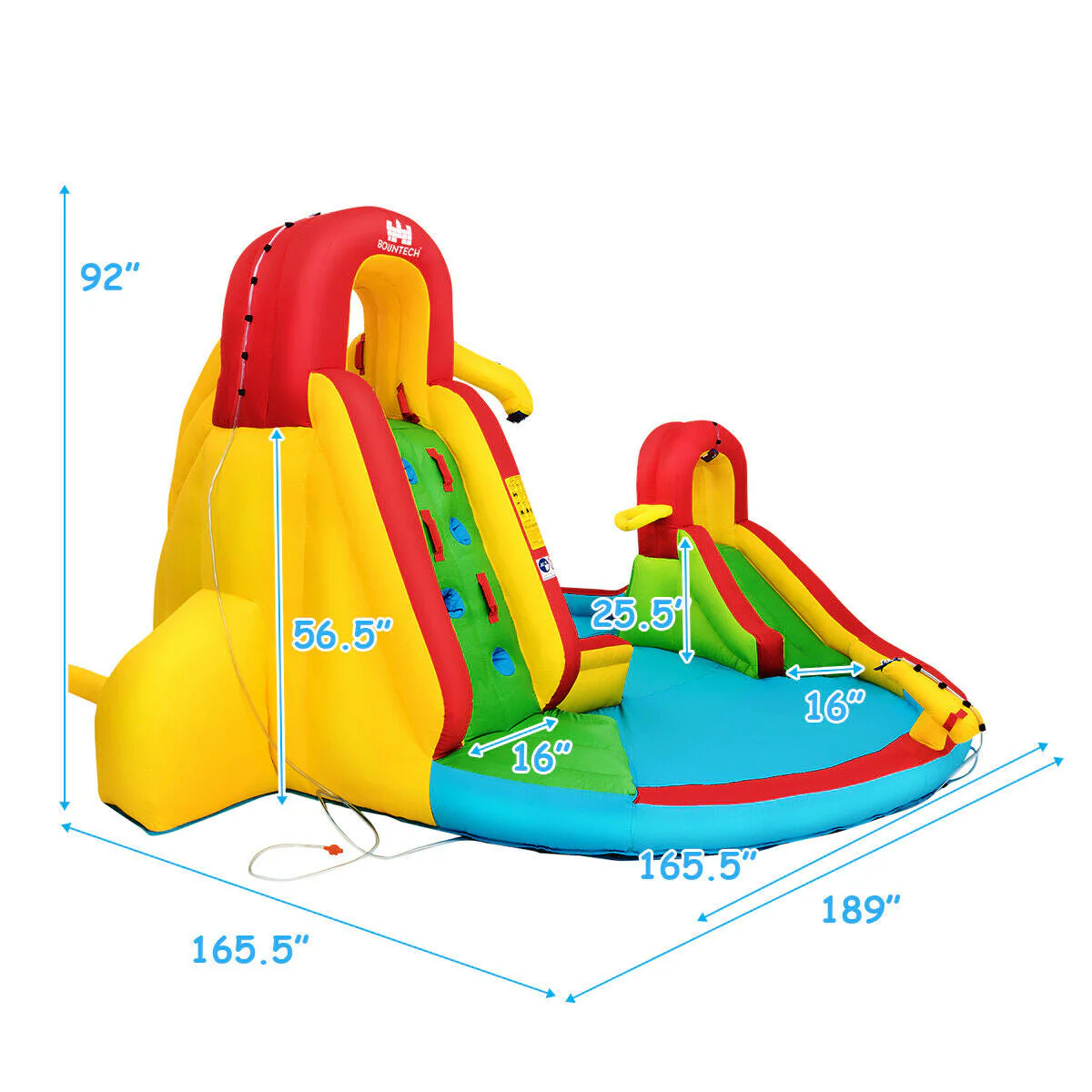 Kids Gift Inflatable Water Slide Bounce Park with 480 W Blower - Image 3