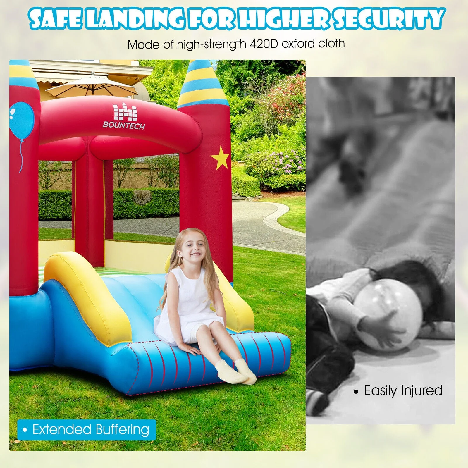 Kids Inflatable Bounce Castle Excluded Blower - Image 6