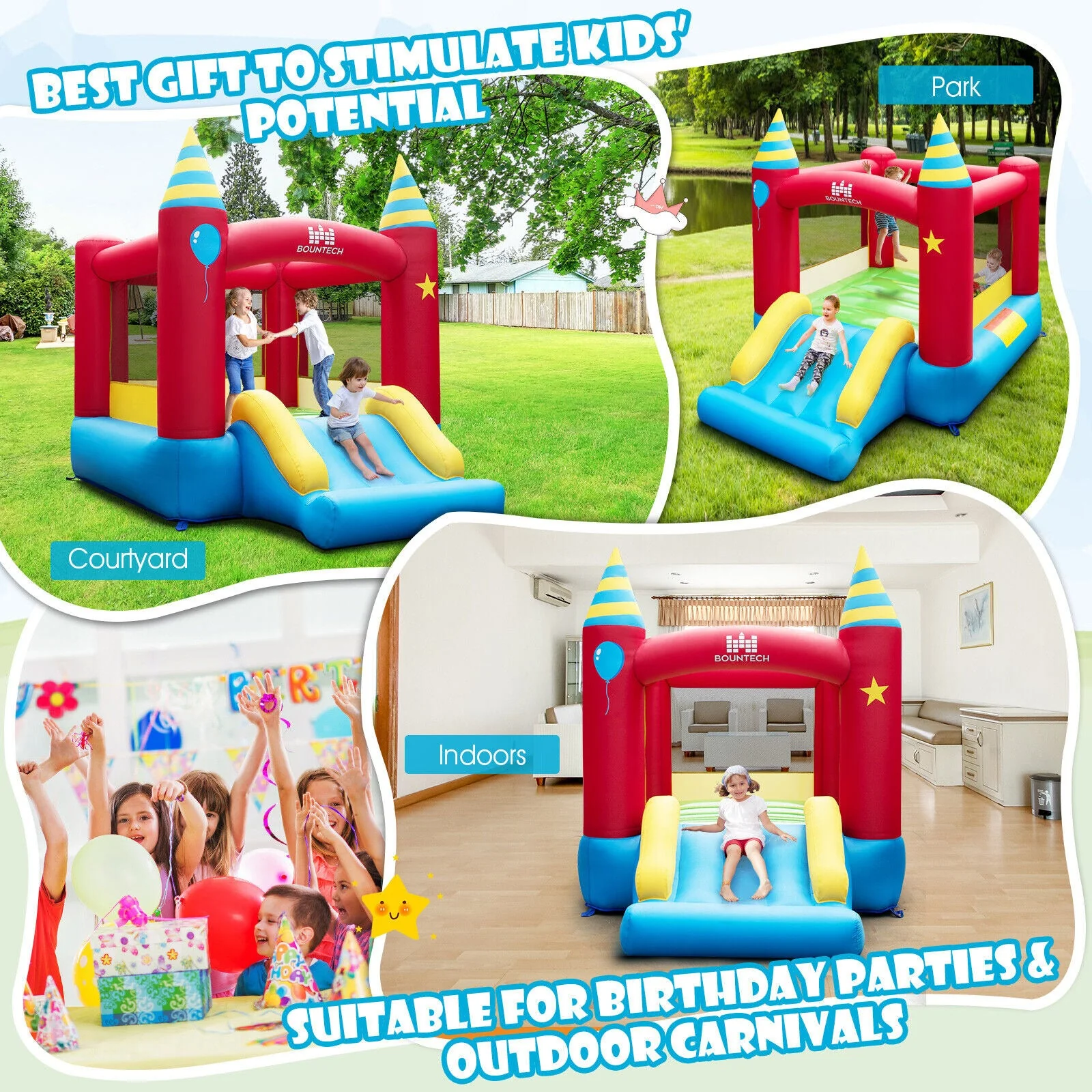 Kids Inflatable Bounce Castle Excluded Blower - Image 8