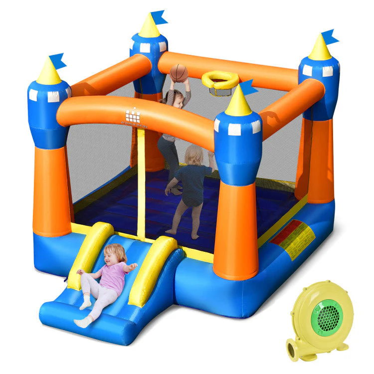 Kids Inflatable Bounce House Magic Castle with Large Jumping Area with 735W Blower - Image 3