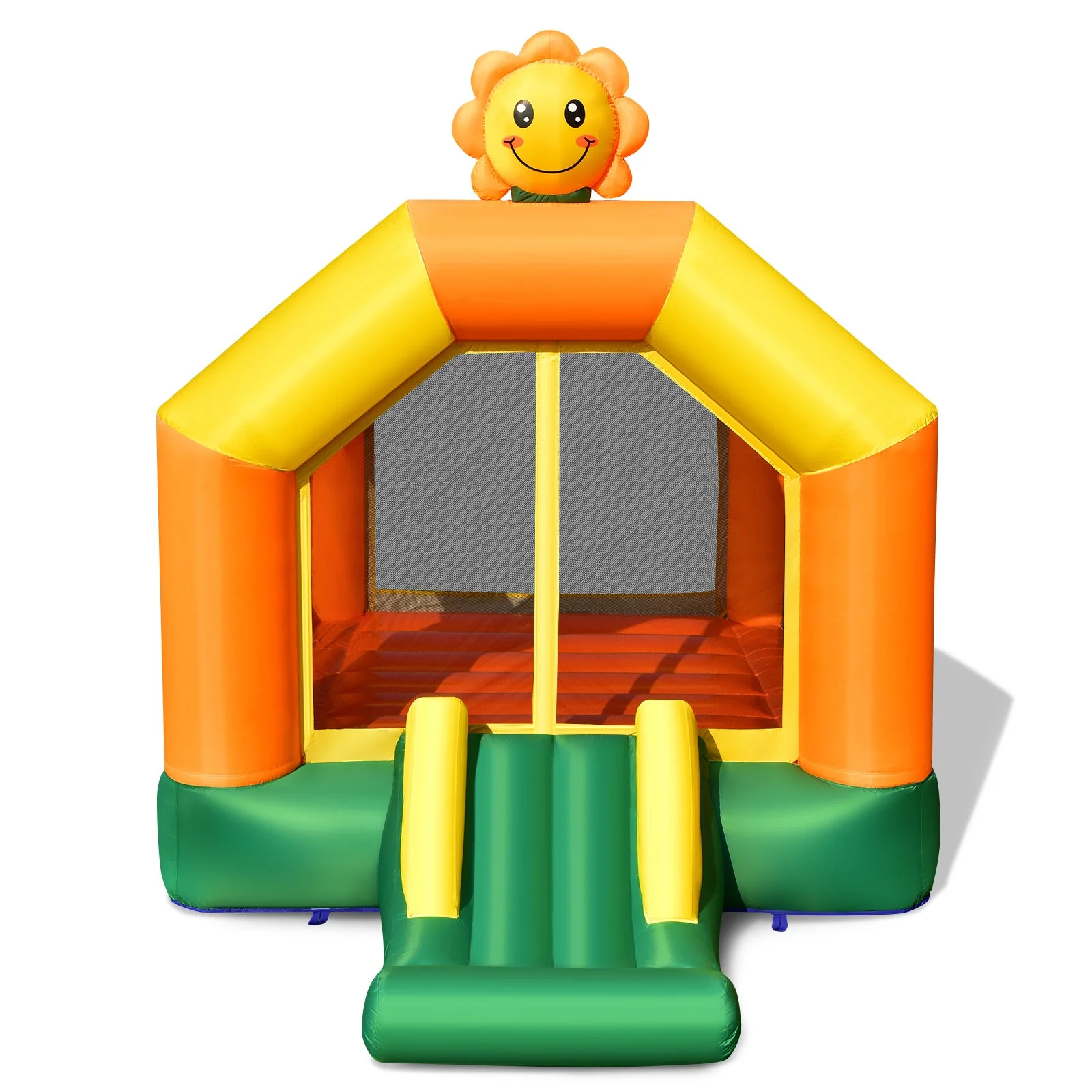 Kids Inflatable Bounce House with Slide and Basketball Rim with 735W Blower - Image 4