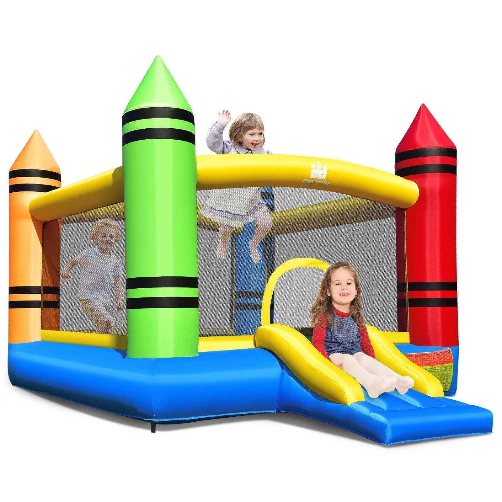 Kids Inflatable Bounce House with Slide and Ocean Balls Not Included Blower - Image 4
