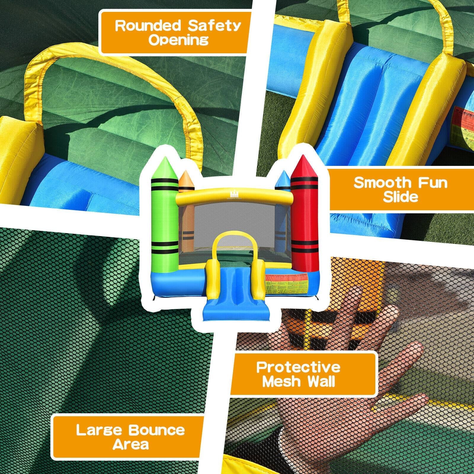 Kids Inflatable Bounce House with Slide and Ocean Balls Not Included Blower - Image 7