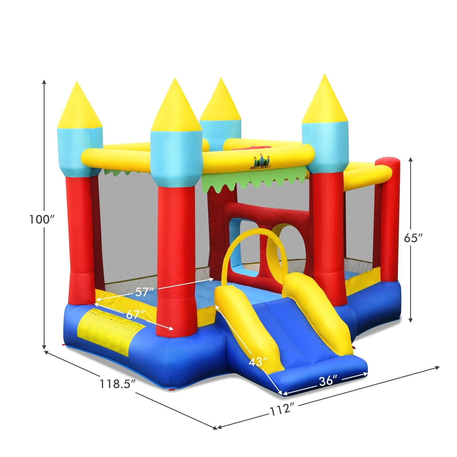 Kid's Inflatable Bouncer with Jumping Area and 480W Blower - Image 5