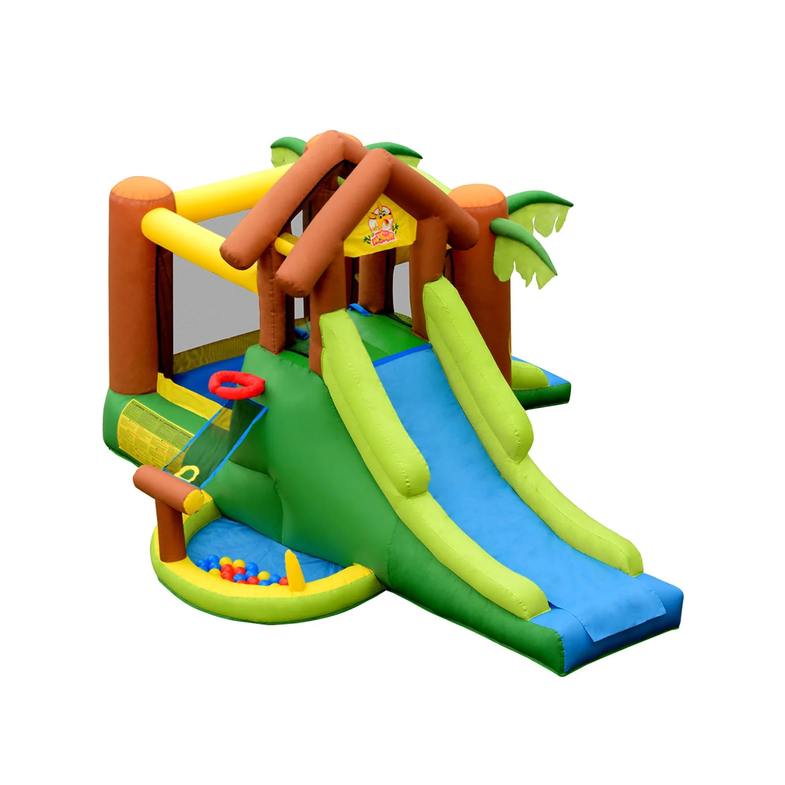 Kids Inflatable Jungle Bounce House Castle with 735W Blower - Image 4