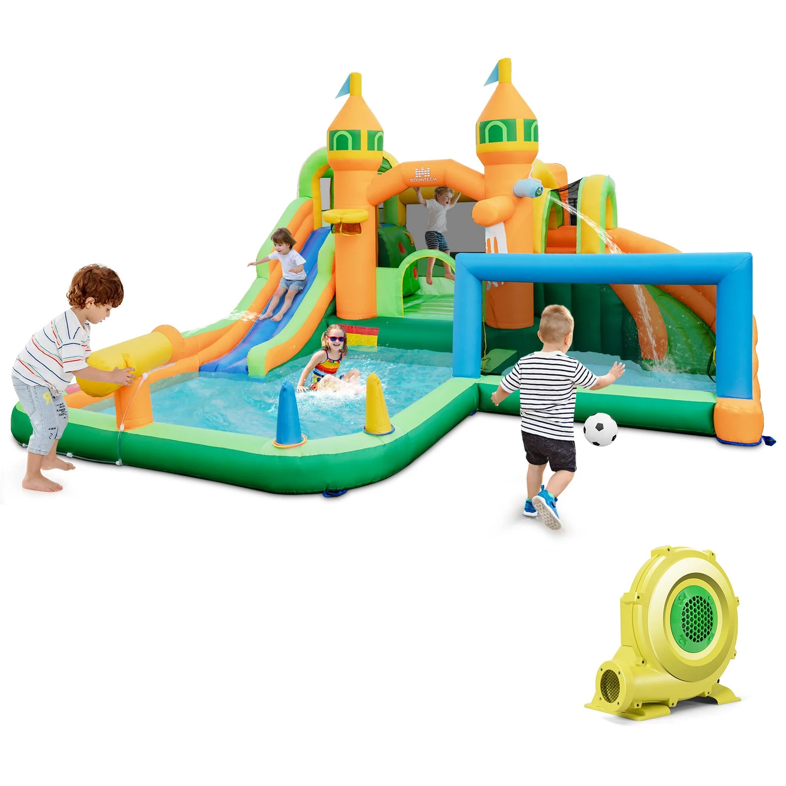 Kids Inflatable Water Slide for Yard Lawn with 735W Blower - Image 3