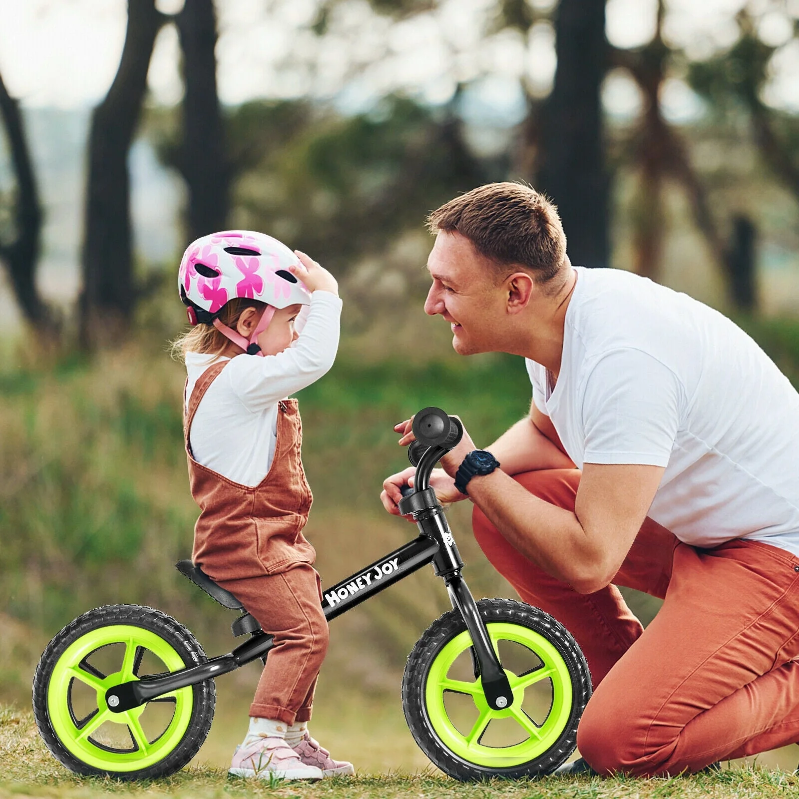 Kids No Pedal Balance Bike with Adjustable Handlebar and Seat-Black - Image 2