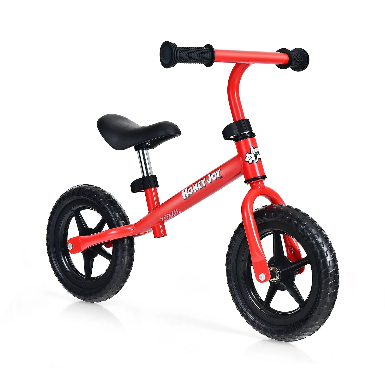 Kids No Pedal Balance Bike with Adjustable Handlebar and Seat-Red - Image 3