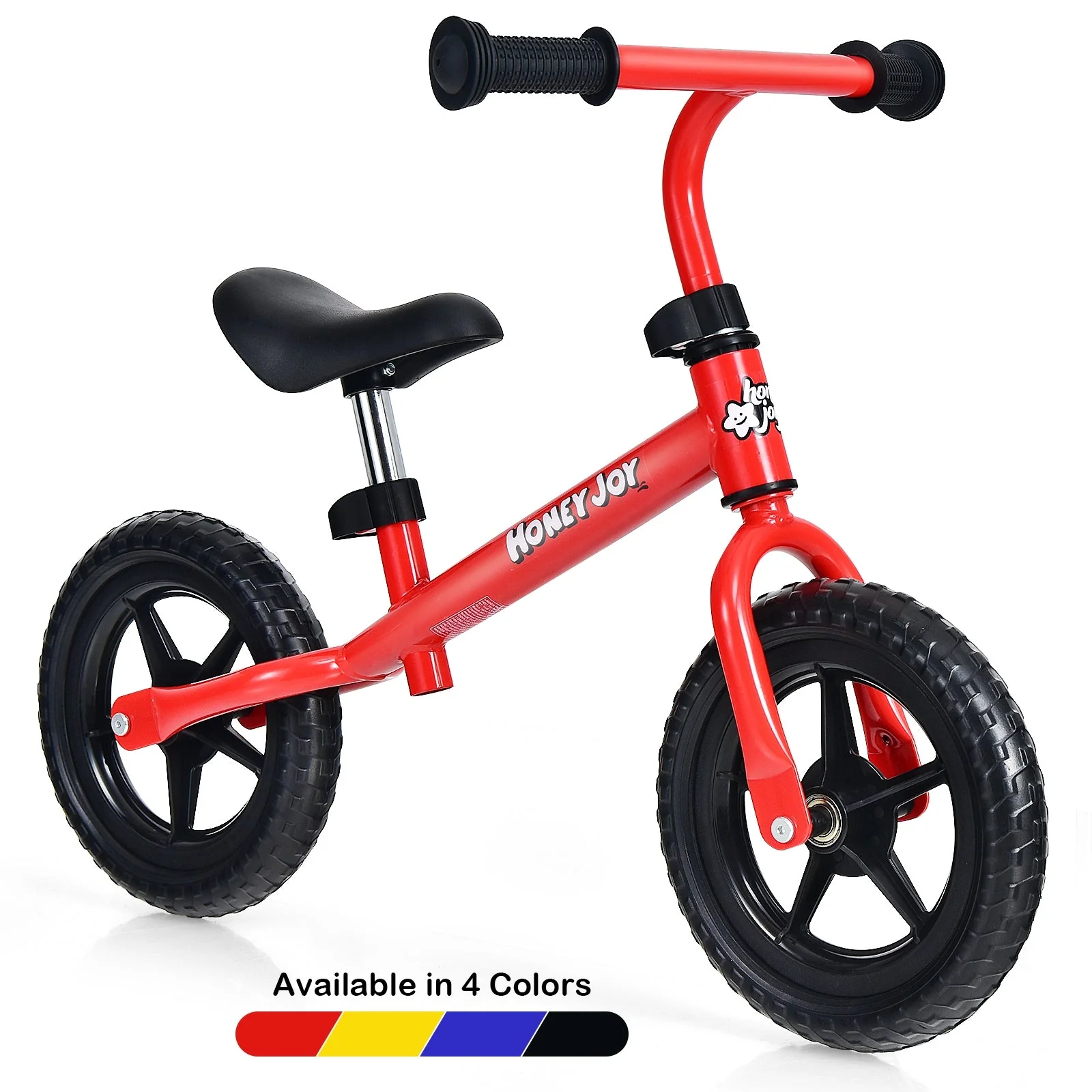 Kids No Pedal Balance Bike with Adjustable Handlebar and Seat-Red - Image 8