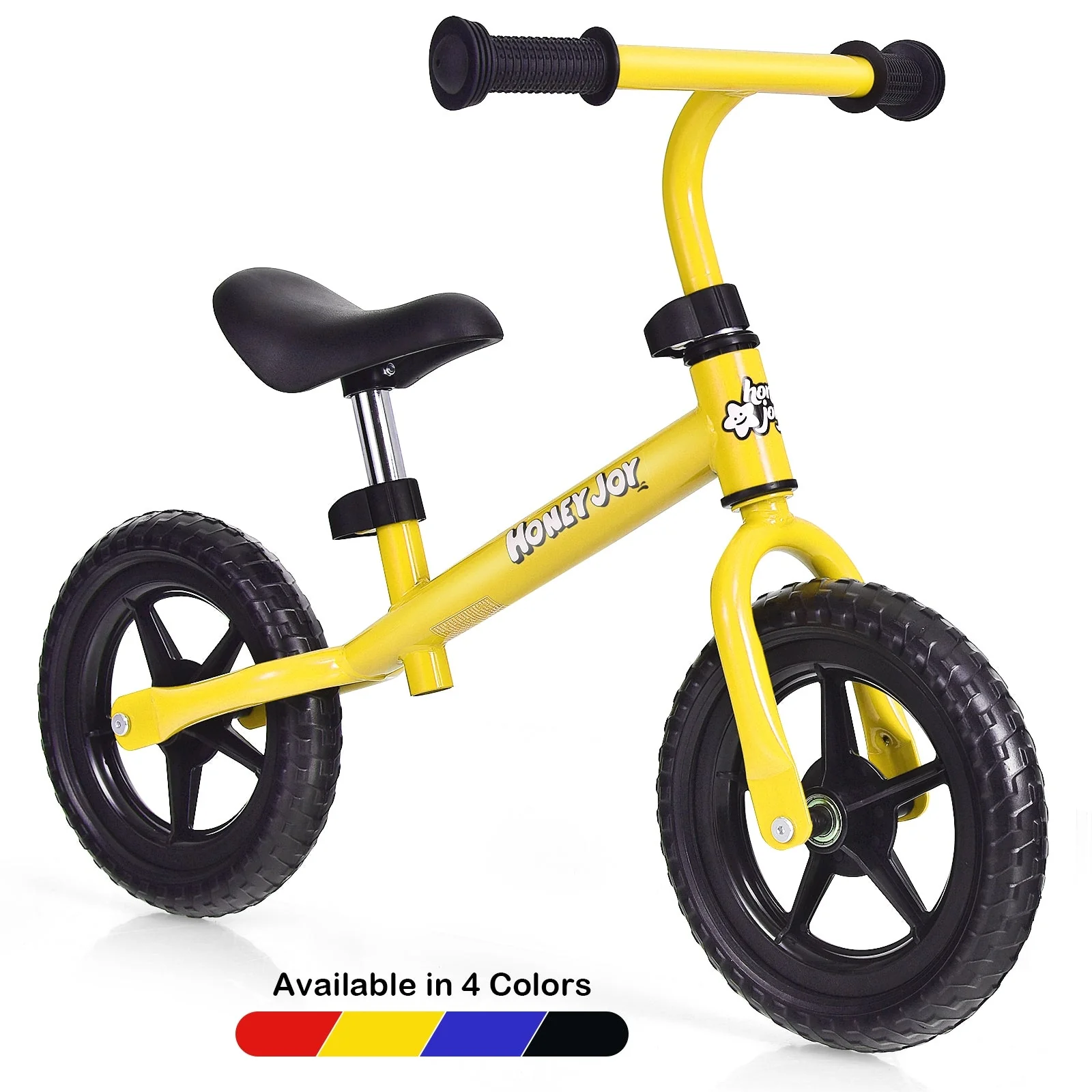 Kids No Pedal Balance Bike with Adjustable Handlebar and Seat-Yellow - Image 8