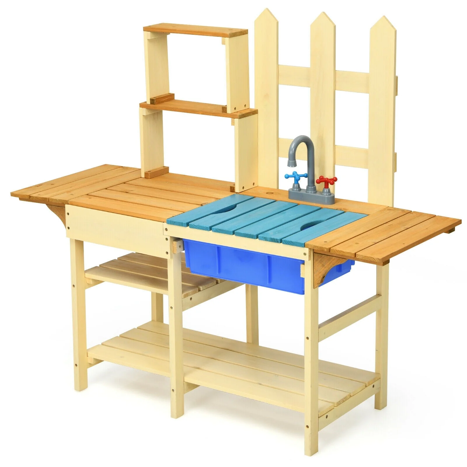 Kid's Outdoor Wooden Pretend Cook Kitchen Playset Toy - Image 4