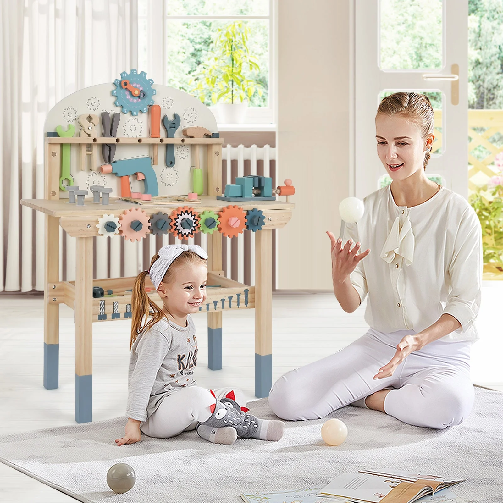 Kids Play Tool Workbench with Realistic Accessories - Image 2