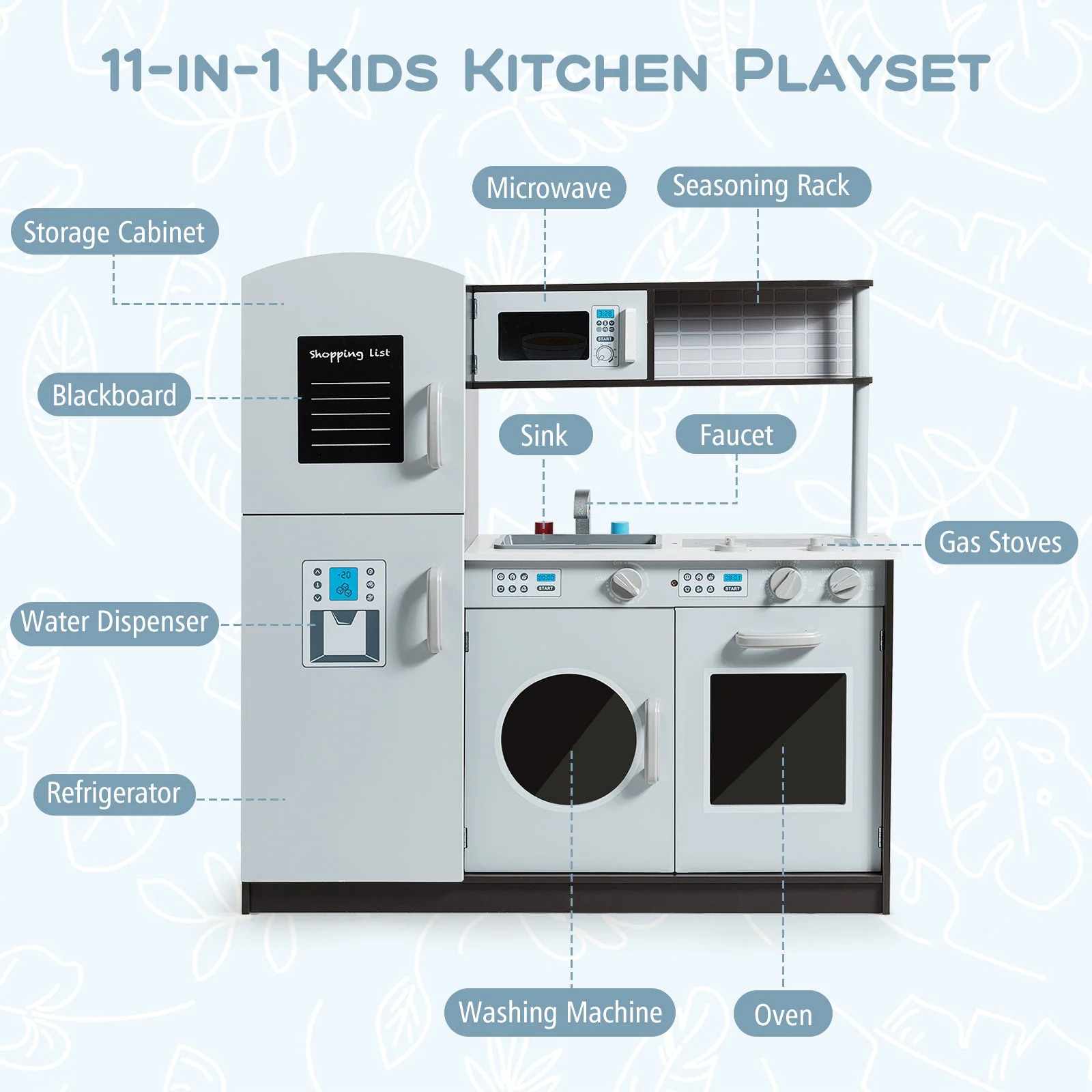 Kids Pretend Play Kitchen Cooking Set with Simulated Sound - Image 5