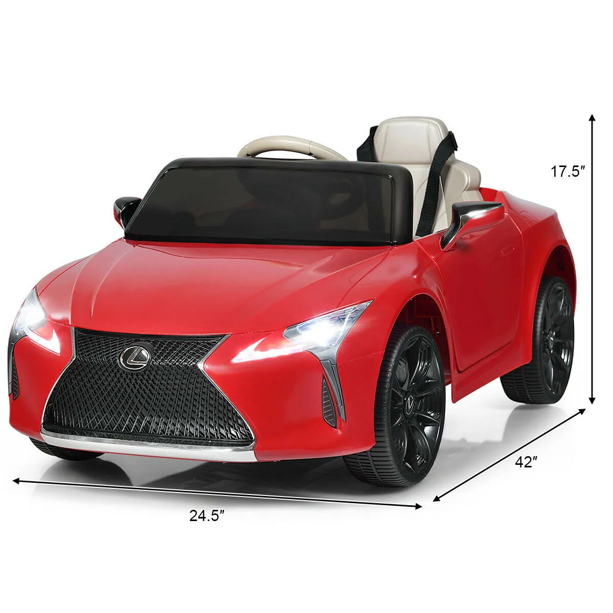Kids Ride Lexus LC500 Licensed Remote Control Electric Vehicle-Red - Image 4