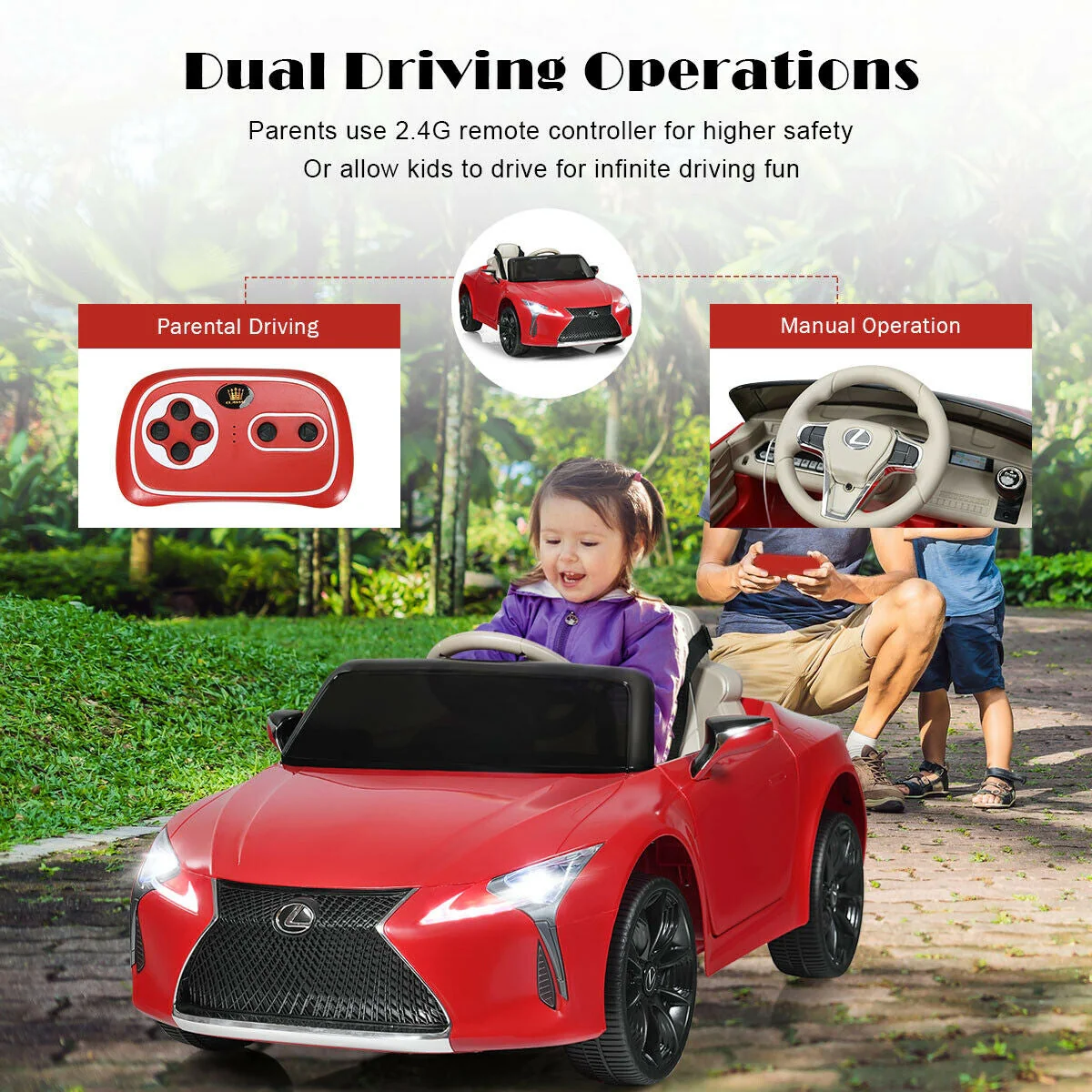 Kids Ride Lexus LC500 Licensed Remote Control Electric Vehicle-Red - Image 8