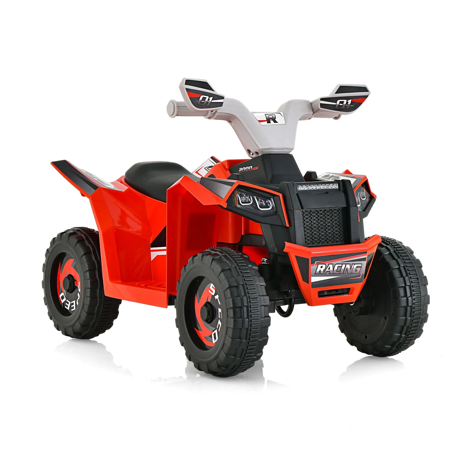 Kids Ride on ATV 4 Wheeler Quad Toy Car with Direction Control-Red - Image 3