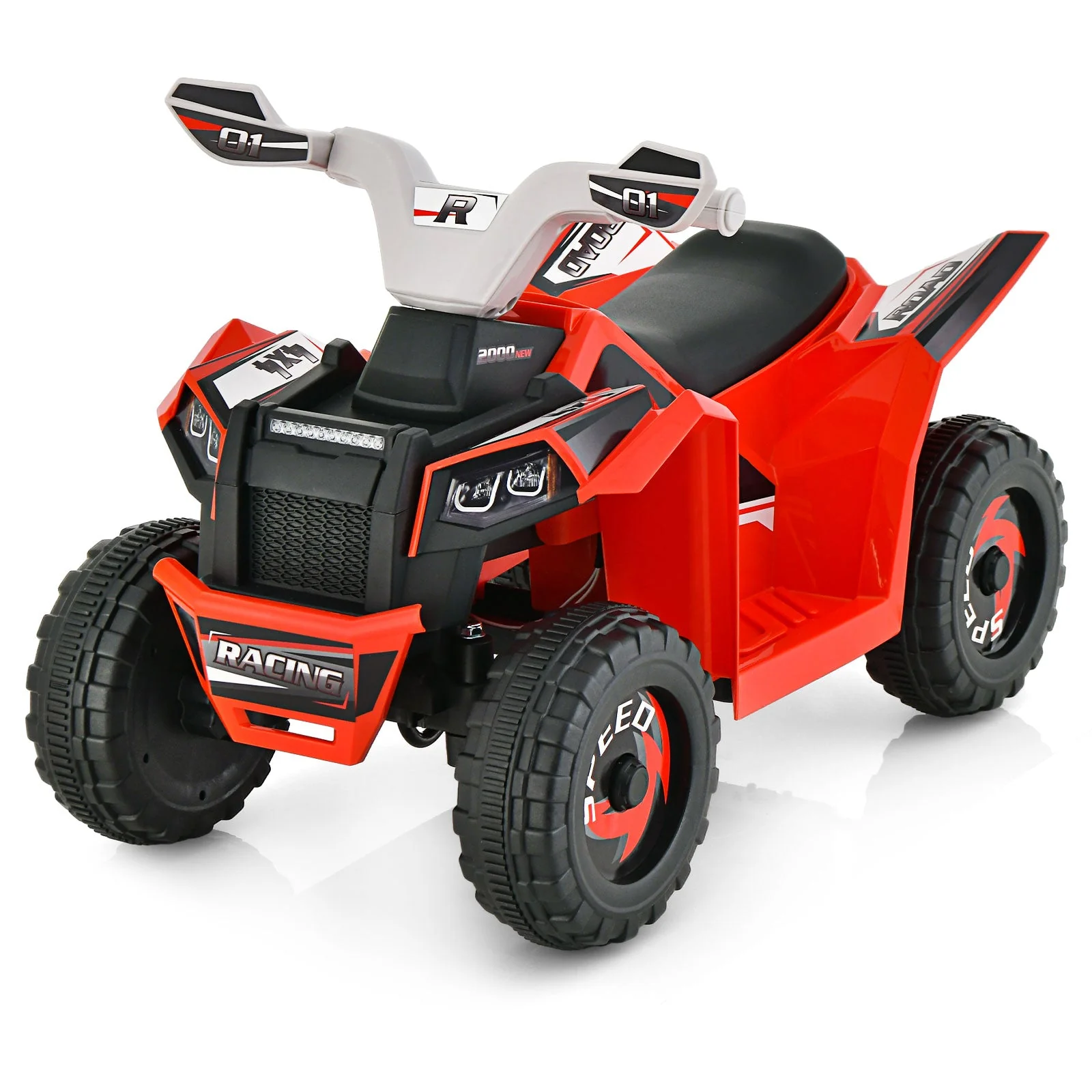 Kids Ride on ATV 4 Wheeler Quad Toy Car with Direction Control-Red - Image 6