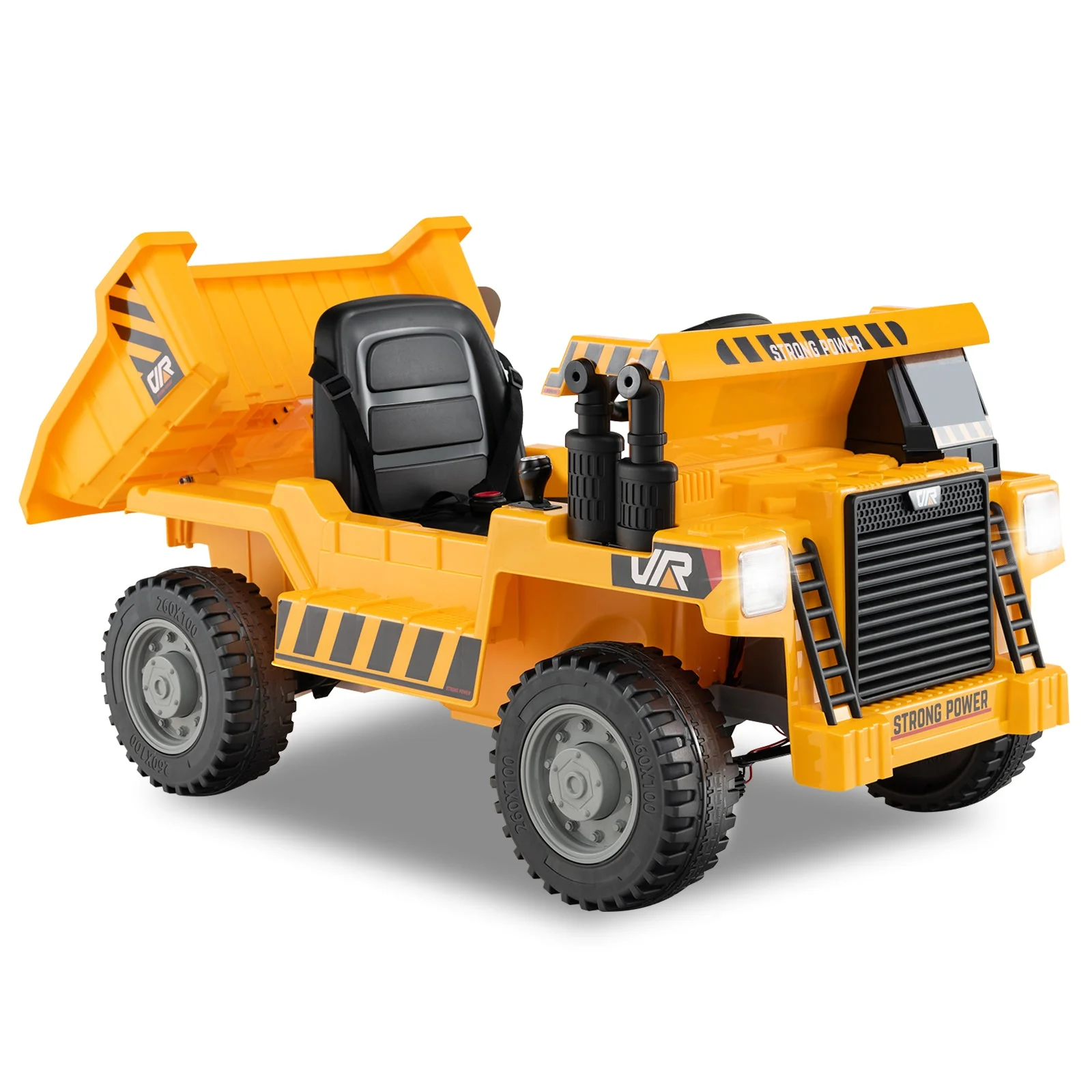 Kids Ride on Dump Truck 12V Ride on Car with Electric Dump Bed-Yellow - Image 2