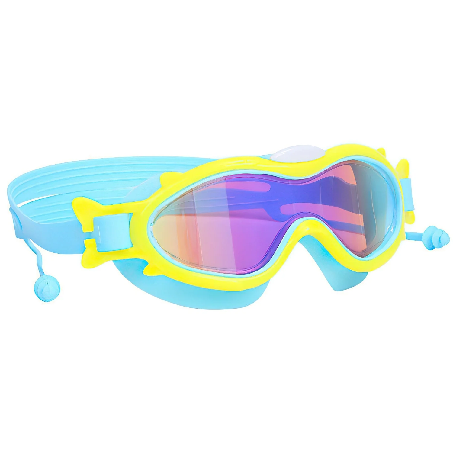 Kids Swim Goggles With Ear Plugs UV Protection Anti-Fog Leak Proof Wide View Pool Swimming Goggles For Youth Boys Girls Aged 3-16 Years Old Summer Bea - Image 3