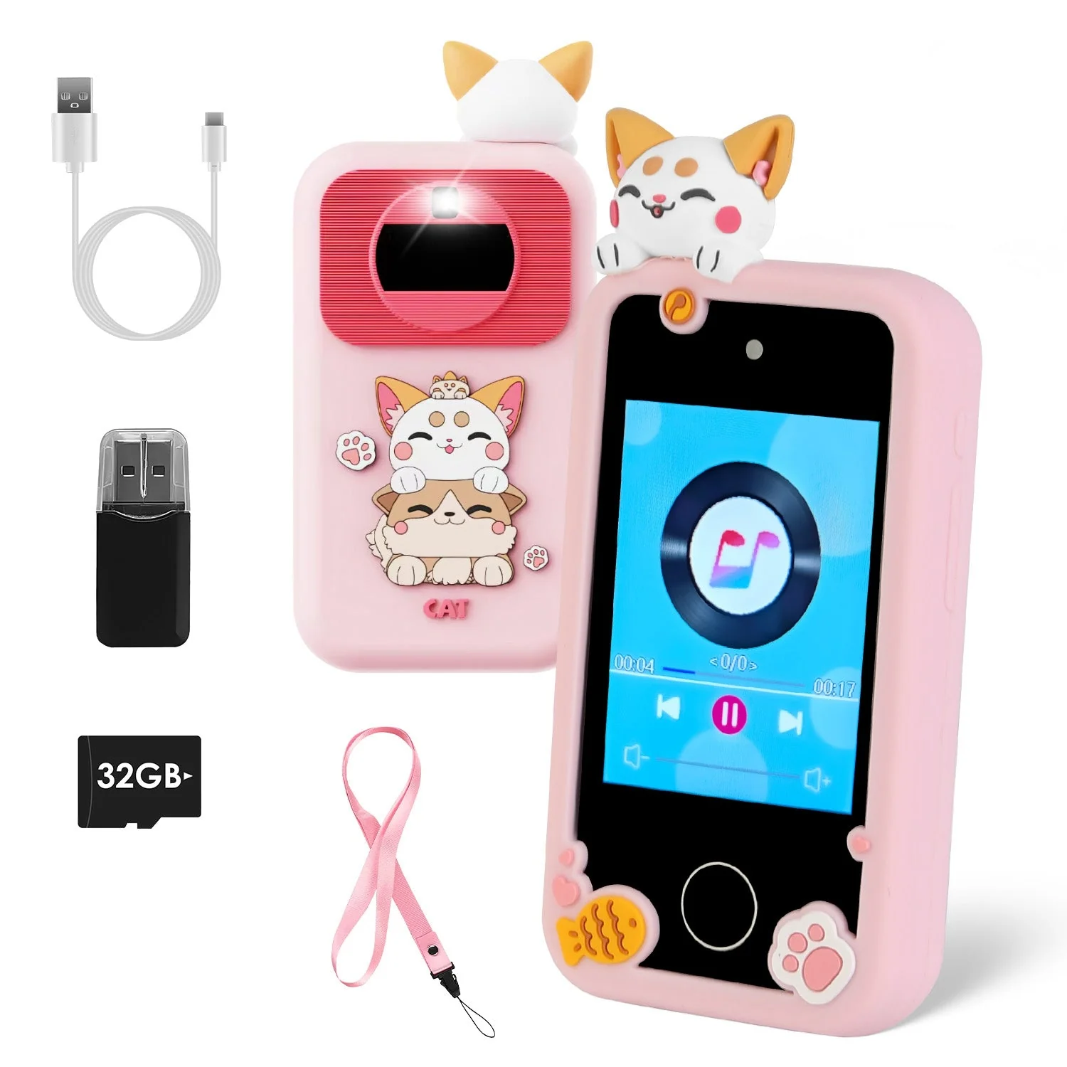 Kids Toy Smartphone Dual Camera Phone Touchscreen Learning Toy with Shockproof Cartoon Case Torch 16 Games ABC Learning for Boys Girls Aged 3+ - Image 3