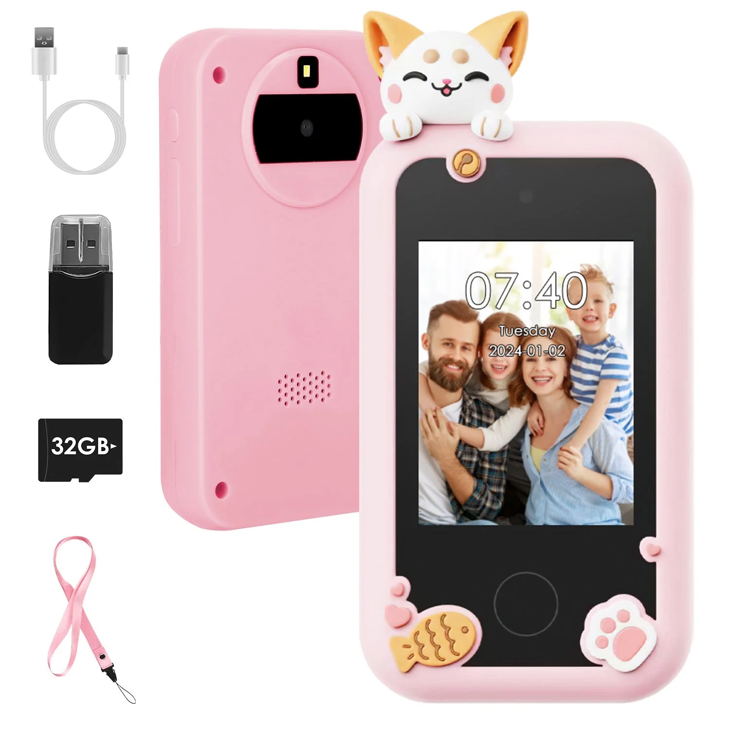 Kids Toy Smartphone Dual Camera Phone Touchscreen Learning Toy with Shockproof Cartoon Case Torch 16 Games ABC Learning for Boys Girls Aged 3+ - Image 4